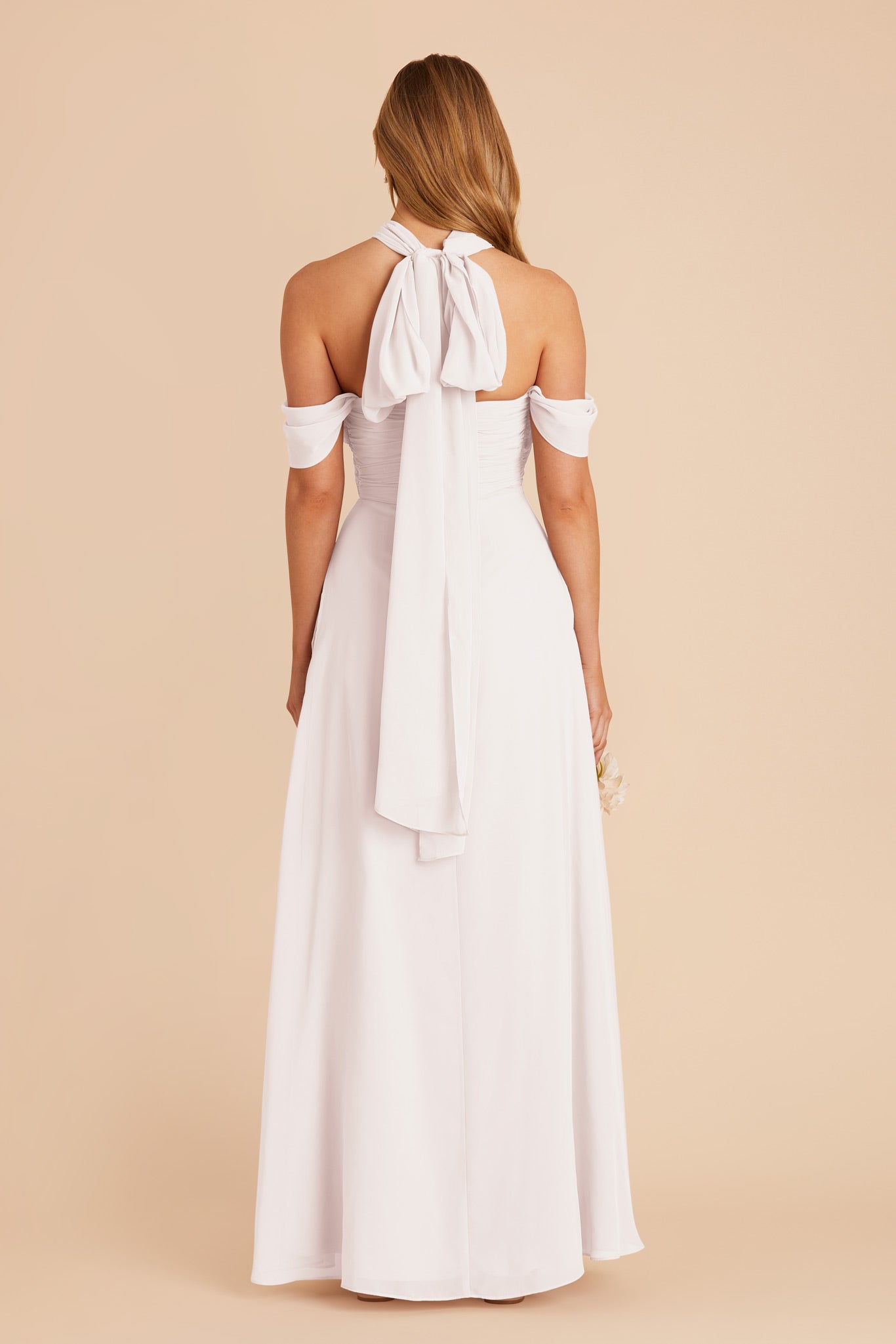 White Cara Chiffon Dress by Birdy Grey