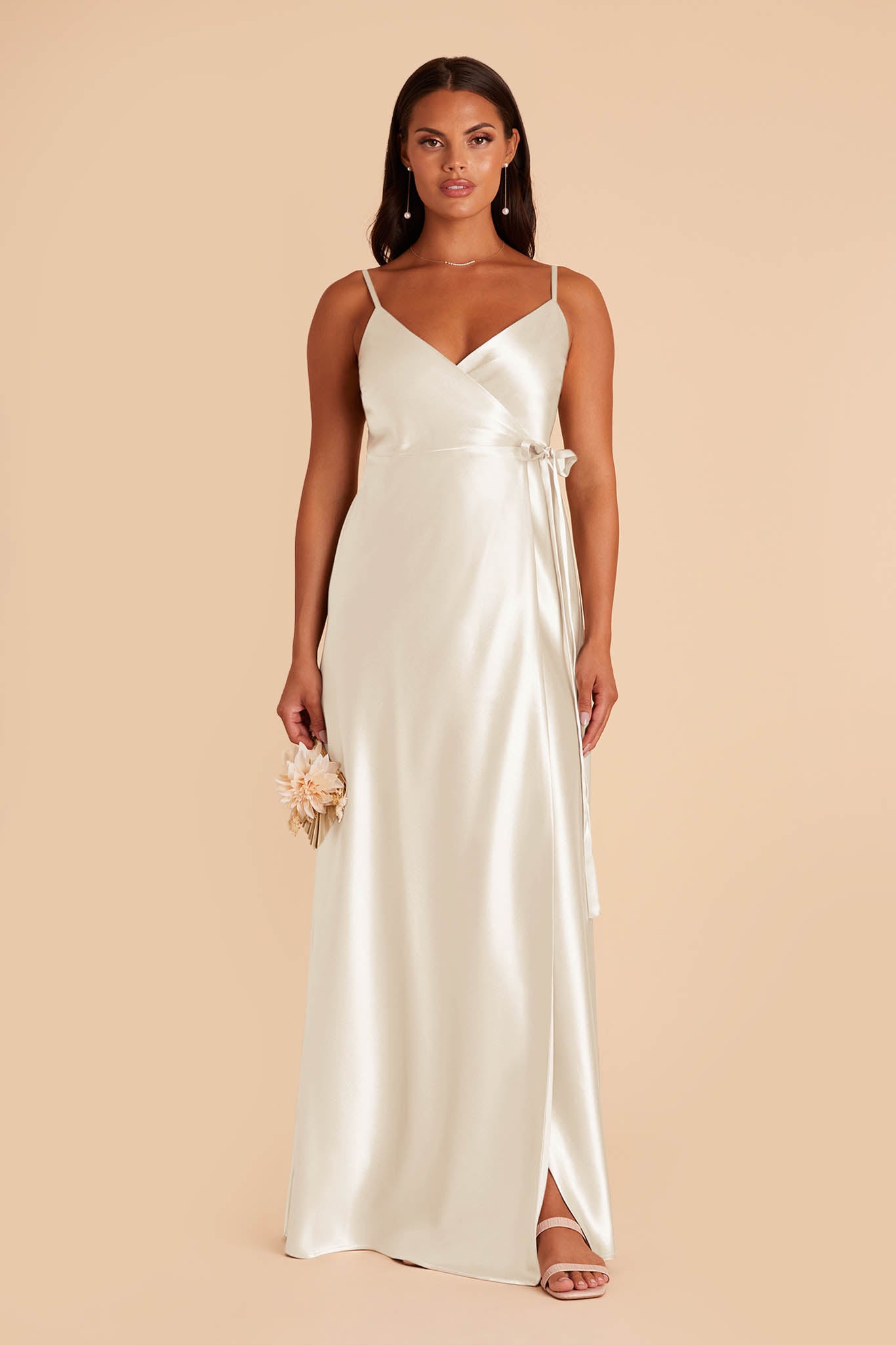 White silk maxi dress with open back - Bree - MOYE