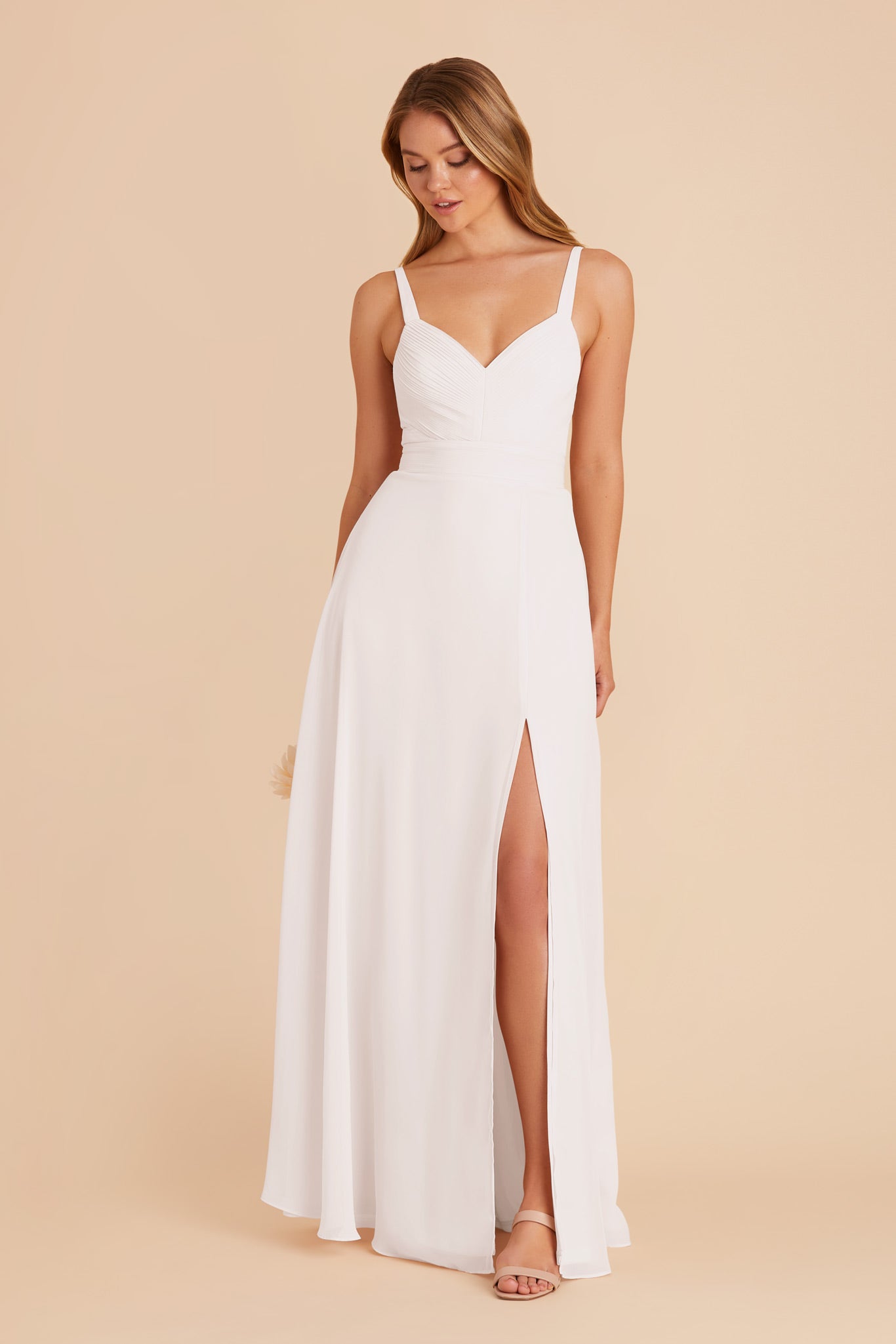 White Deborah Chiffon Dress by Birdy Grey