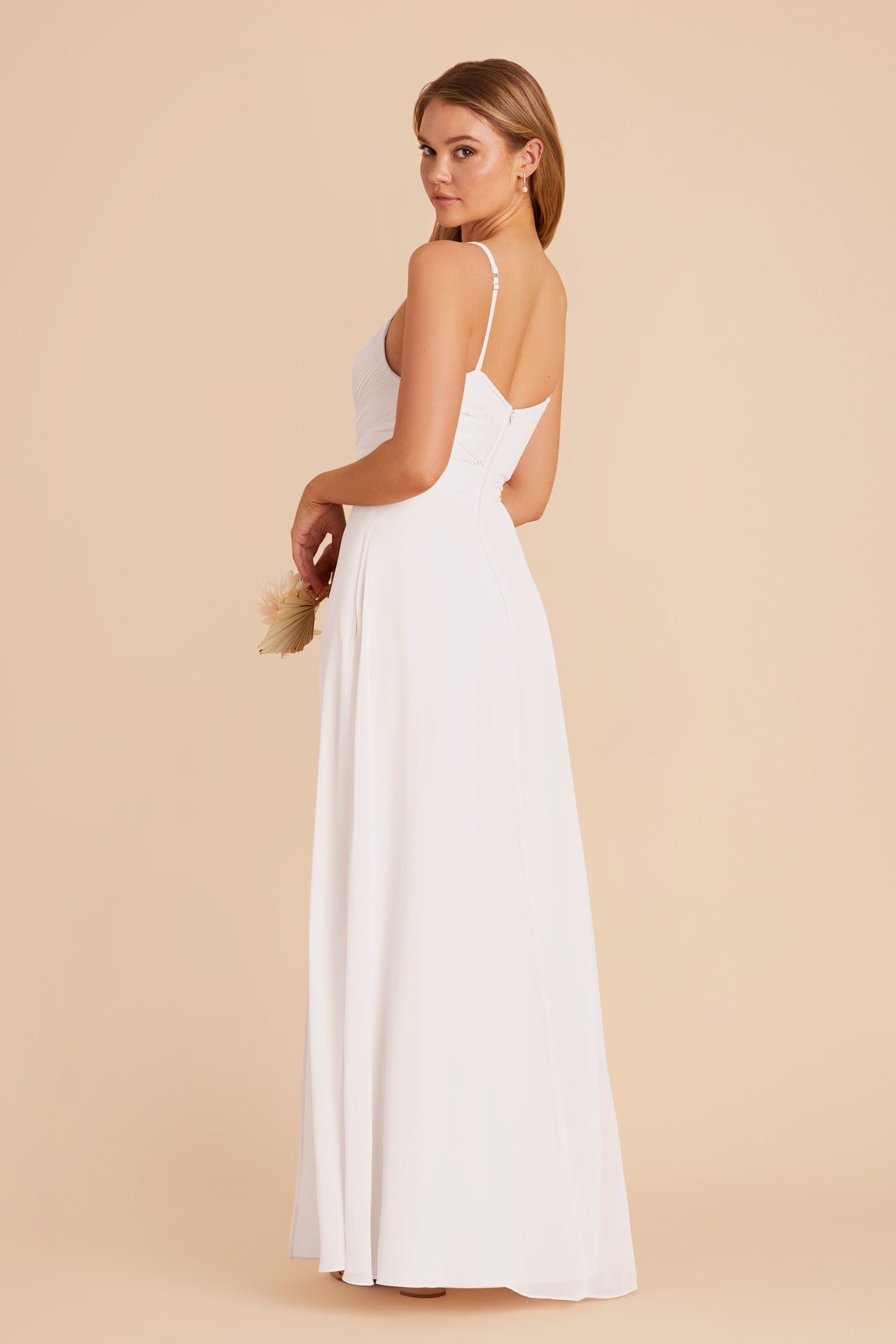 White Deborah Chiffon Dress by Birdy Grey