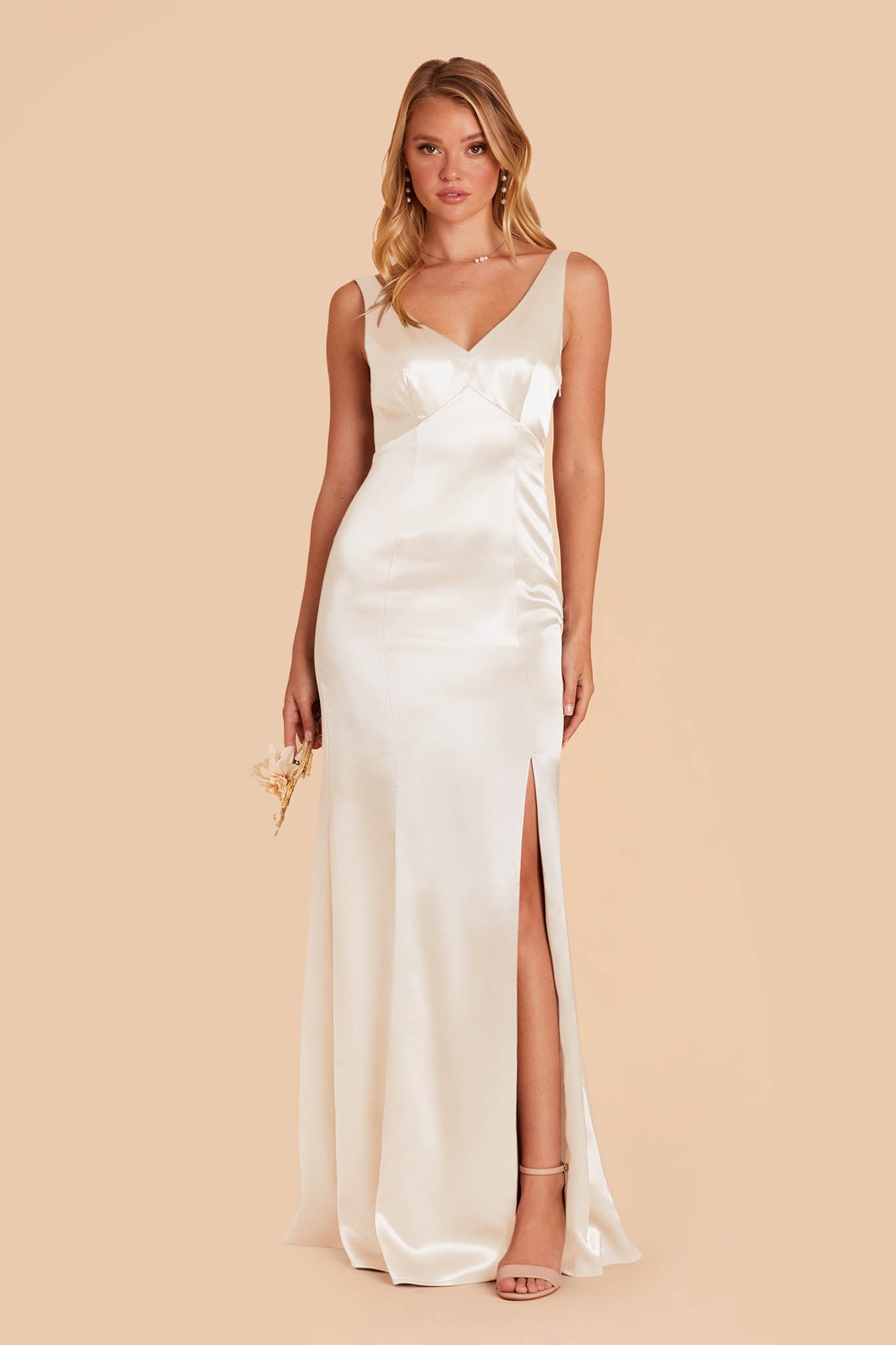 Gloria Satin Dress - White