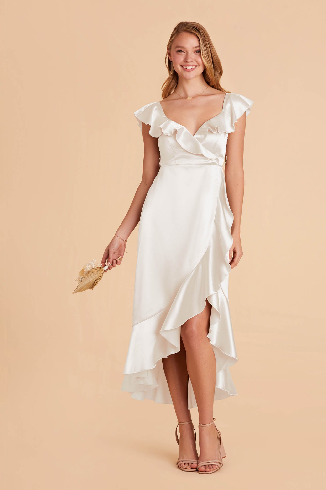 White James Satin Midi Dress by Birdy Grey