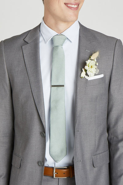 Simon Necktie in Sage Dot by Birdy Grey, front view