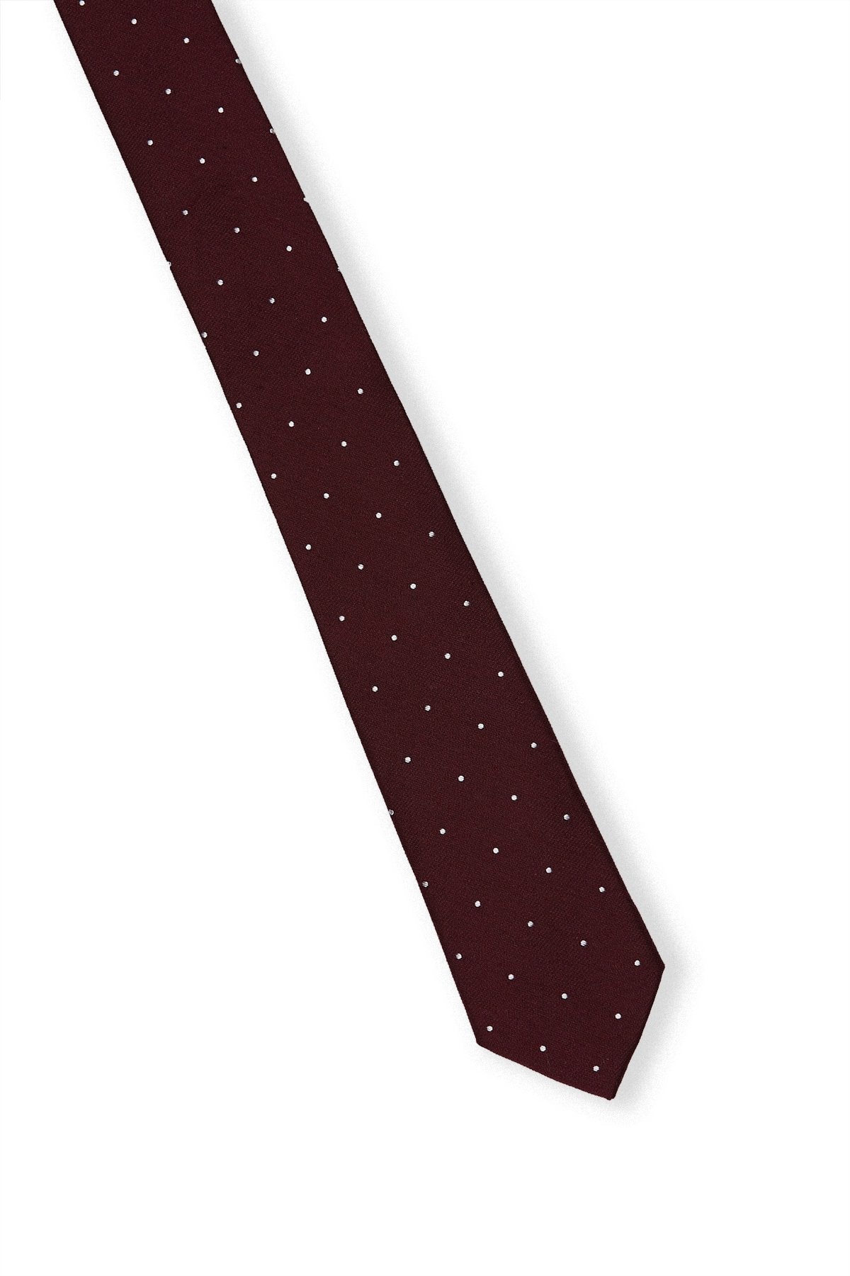 Simon Necktie in Cabernet Dot by Birdy Grey, front view