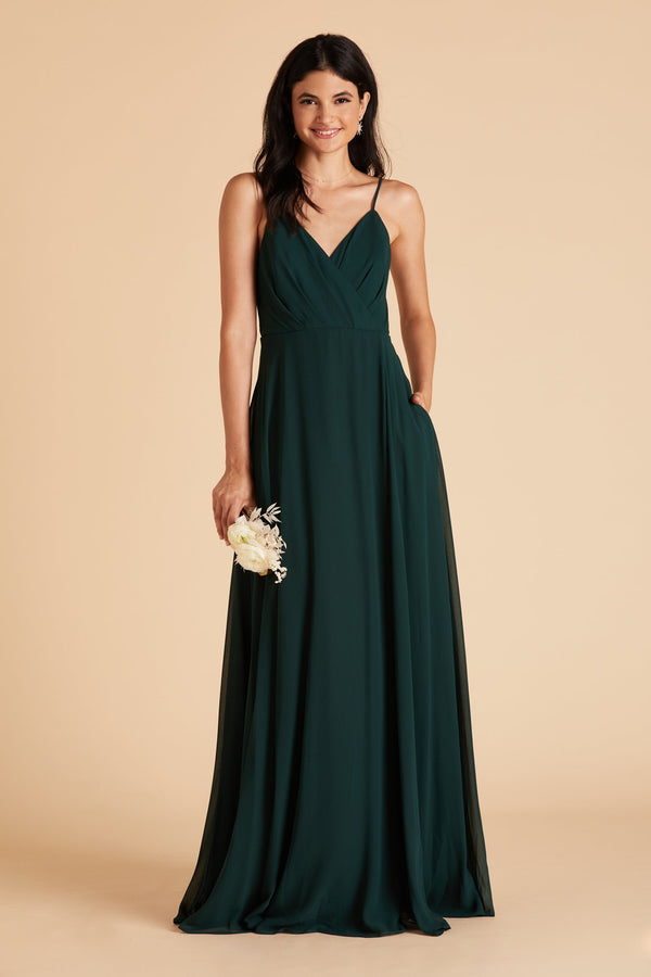 Bridesmaid Dress Color Swatch - Chiffon in Emerald | Birdy Grey