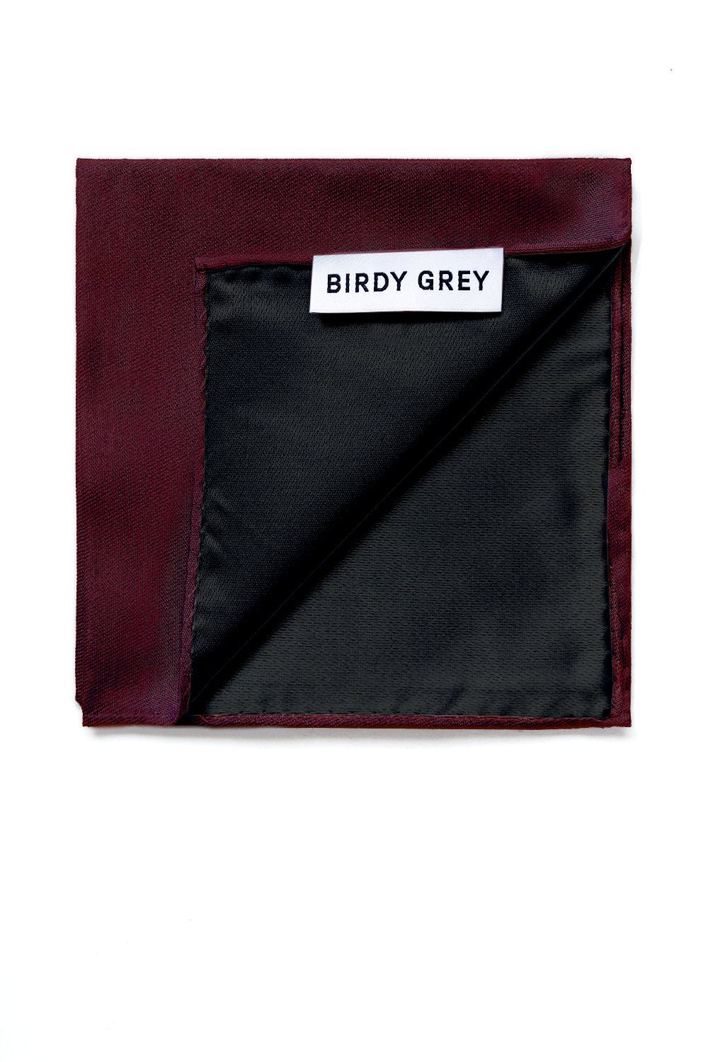 Didi Pocket Square in cabernet burgundy by Birdy Grey, interior view