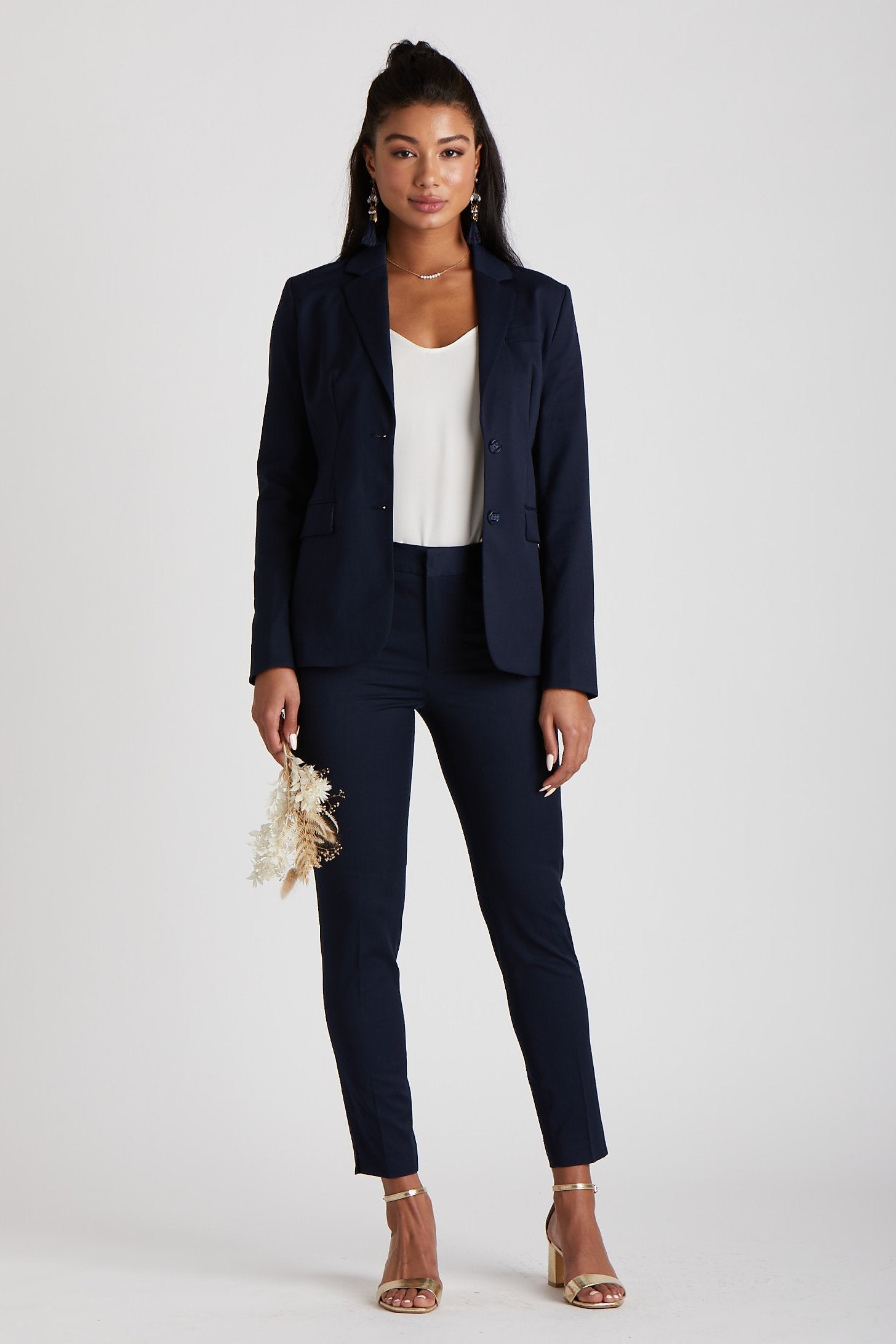 Women's Navy Blue Suit Jacket by SuitShop