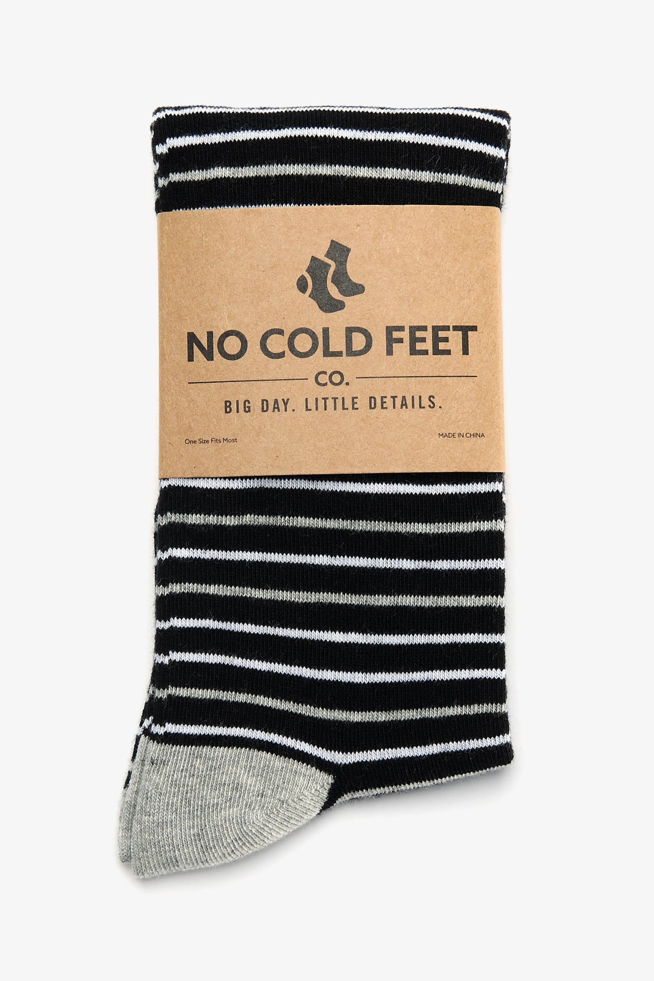 Striped Groomsmen Socks By No Cold Feet - Black