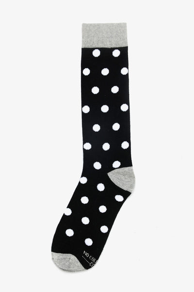 Black with White Polka Dot Groomsmen Socks by No Cold Feet