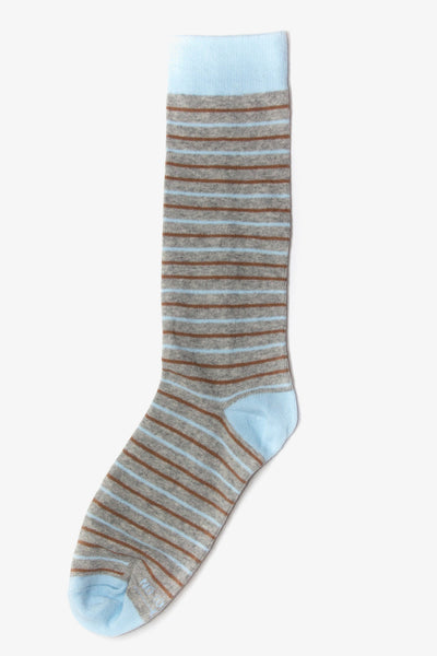 Blue and Brown Striped Groomsmen Socks by No Cold Feet
