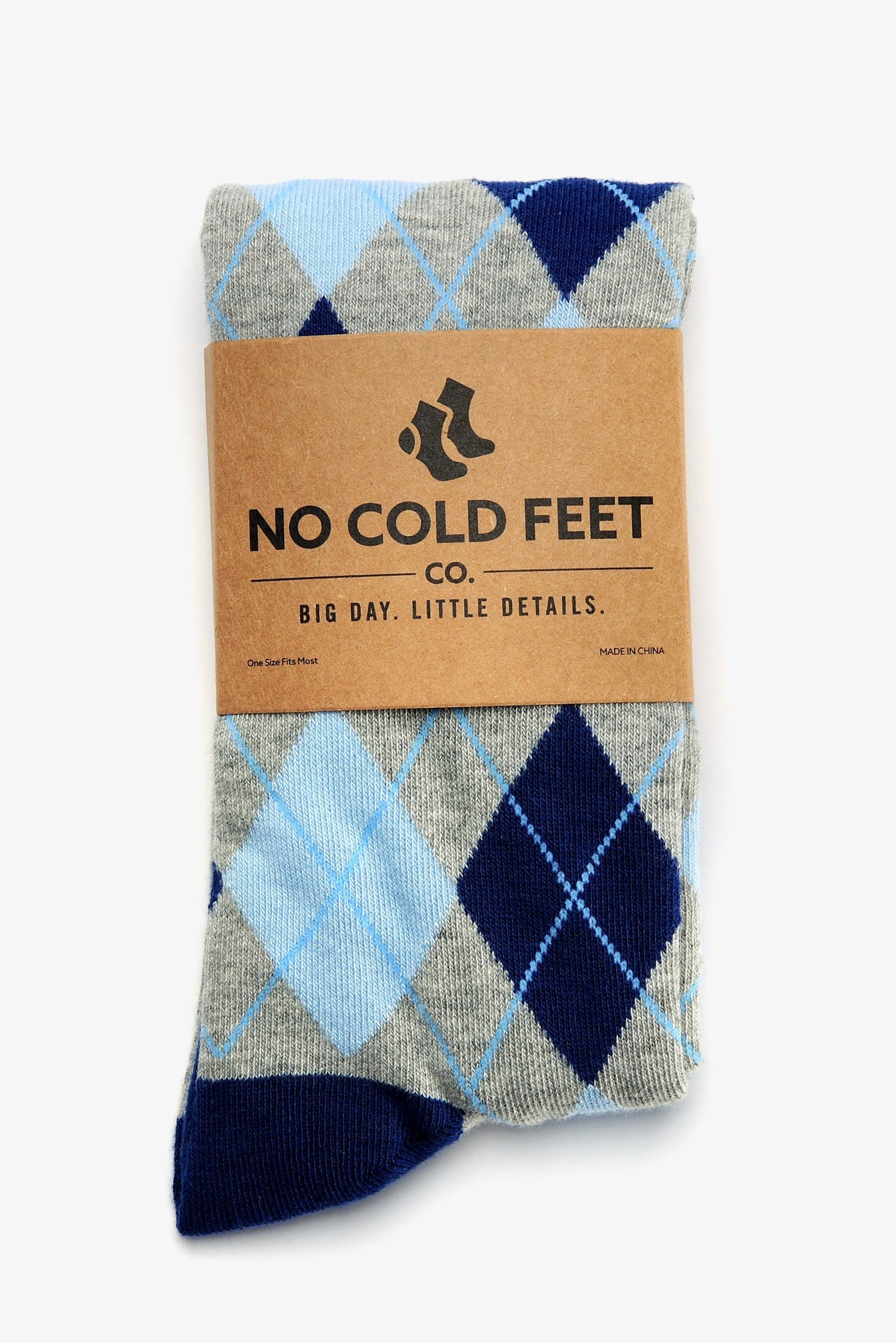 Blue and Grey Argyle Groomsmen Socks by No Cold Feet