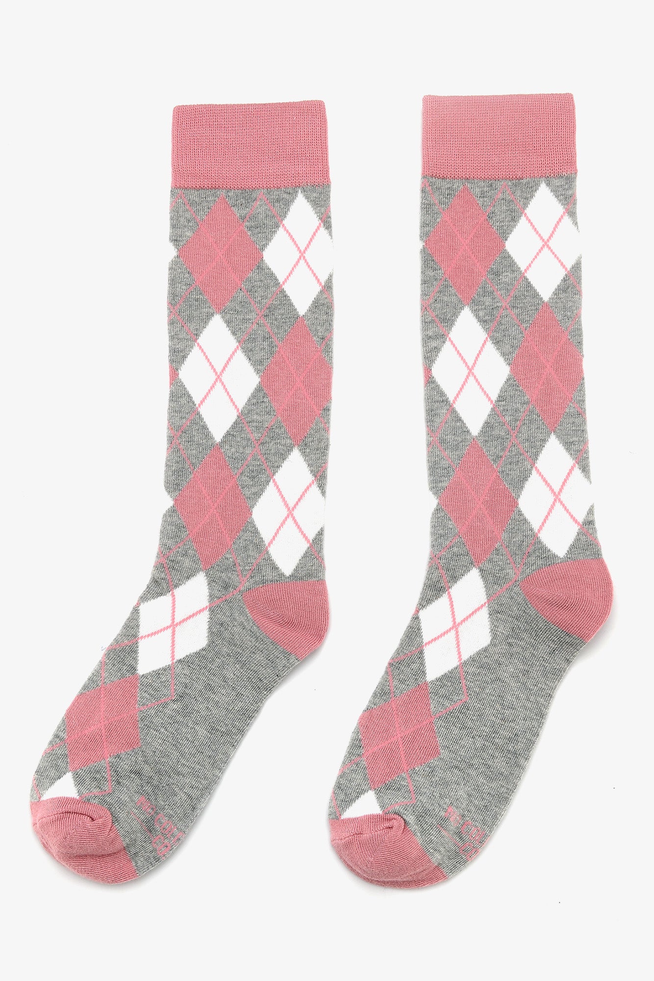 Dusty Rose and Grey Argyle Groomsmen Socks by No Cold Feet