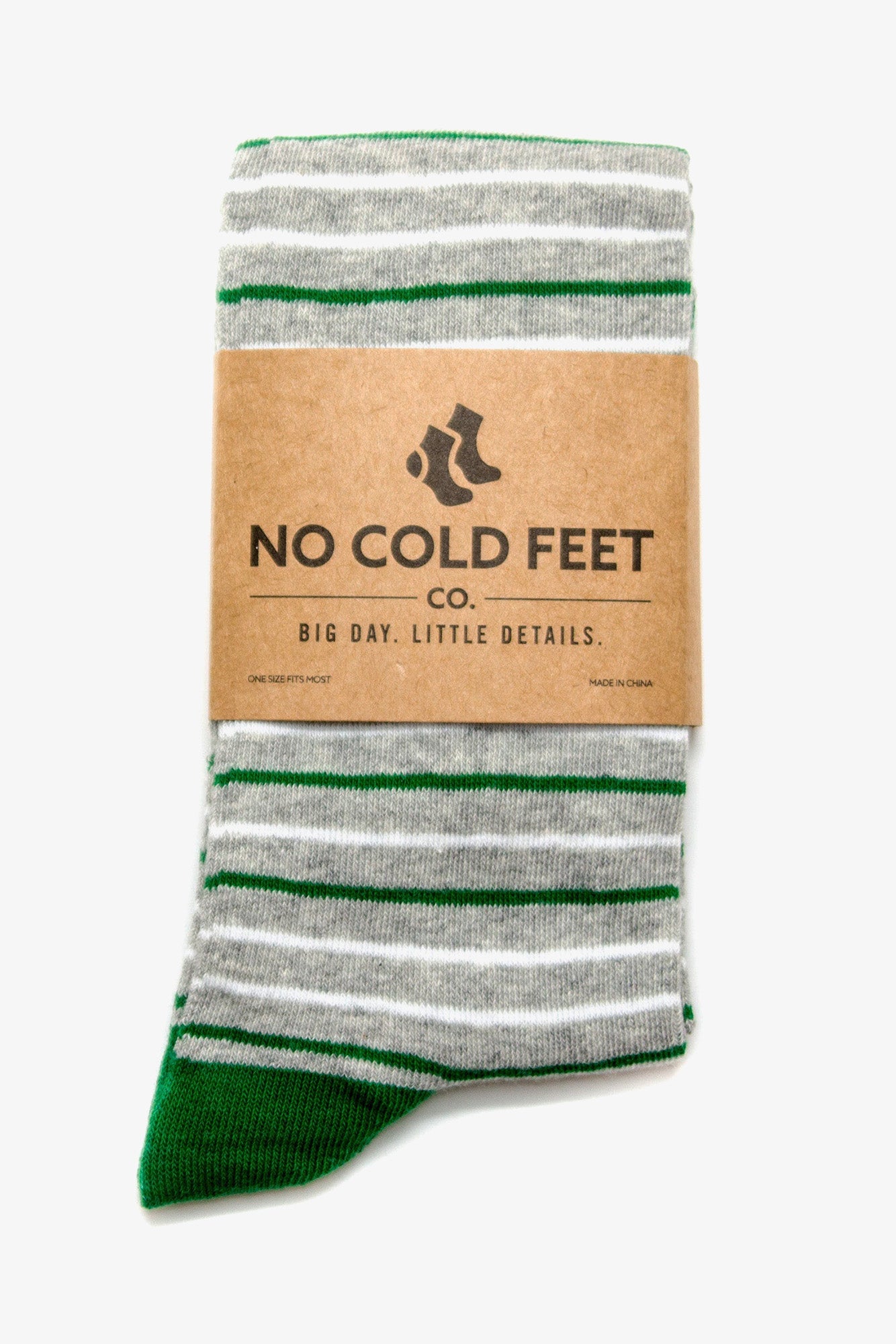 Striped Groomsmen Socks By No Cold Feet - Green