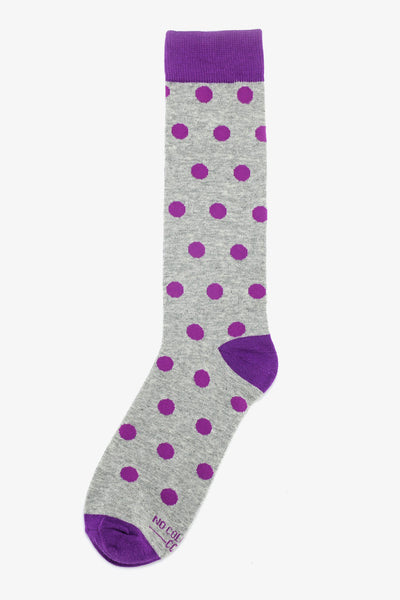 Purple Polka Dot Groomsmen Socks by No Cold Feet