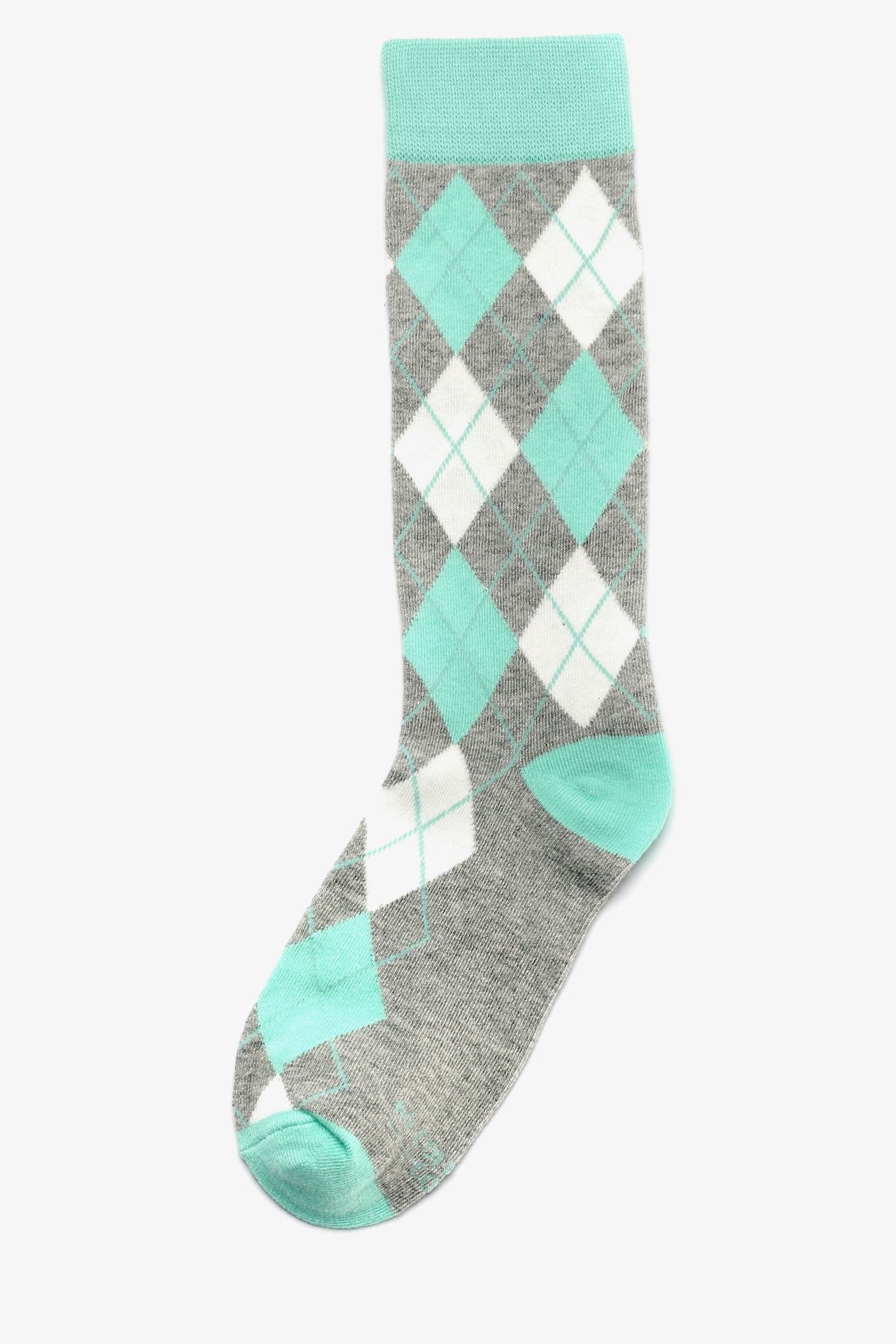 Mint Green and Grey Argyle Groomsmen Socks by No Cold Feet
