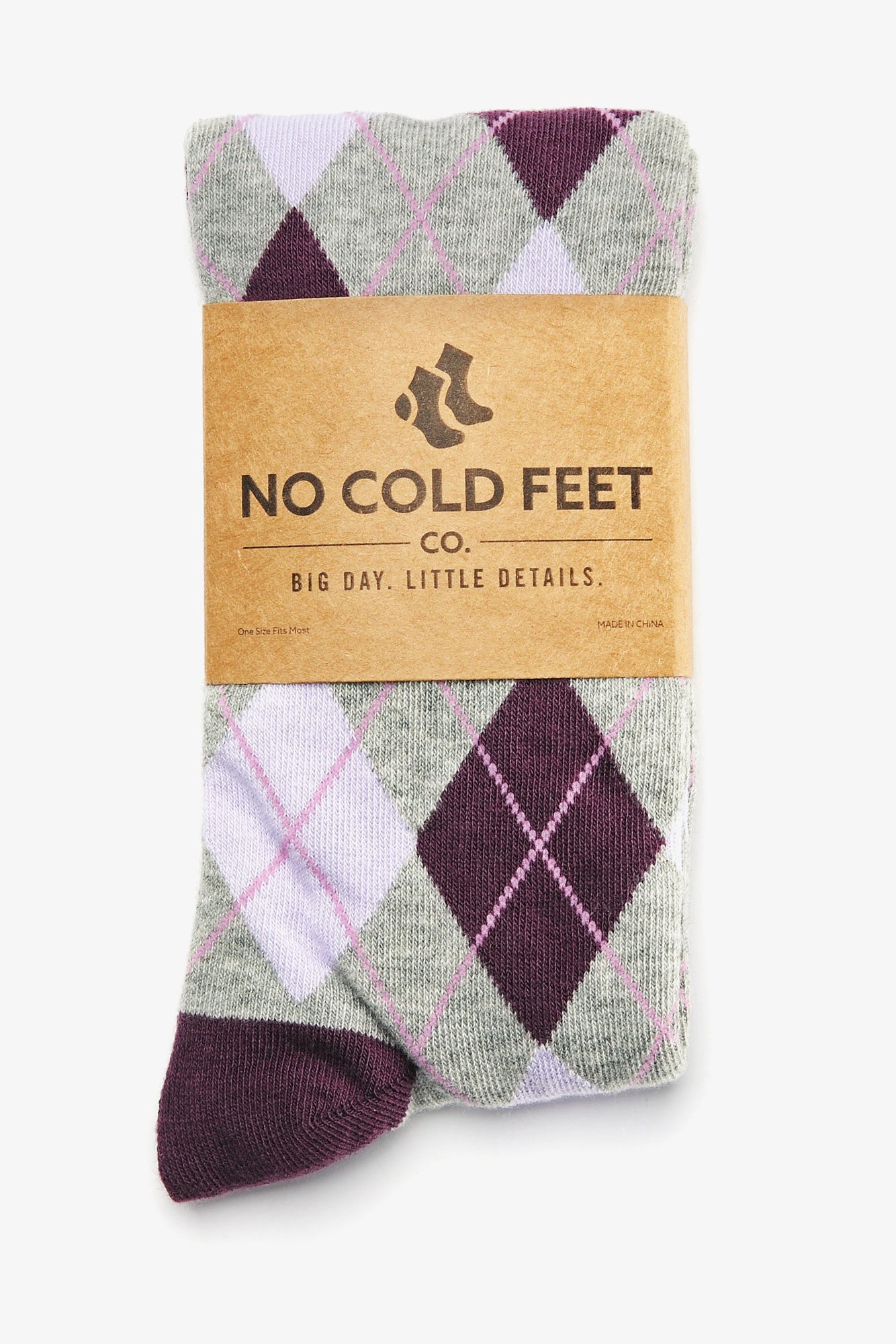 Argyle Groomsmen Socks By No Cold Feet - Purple