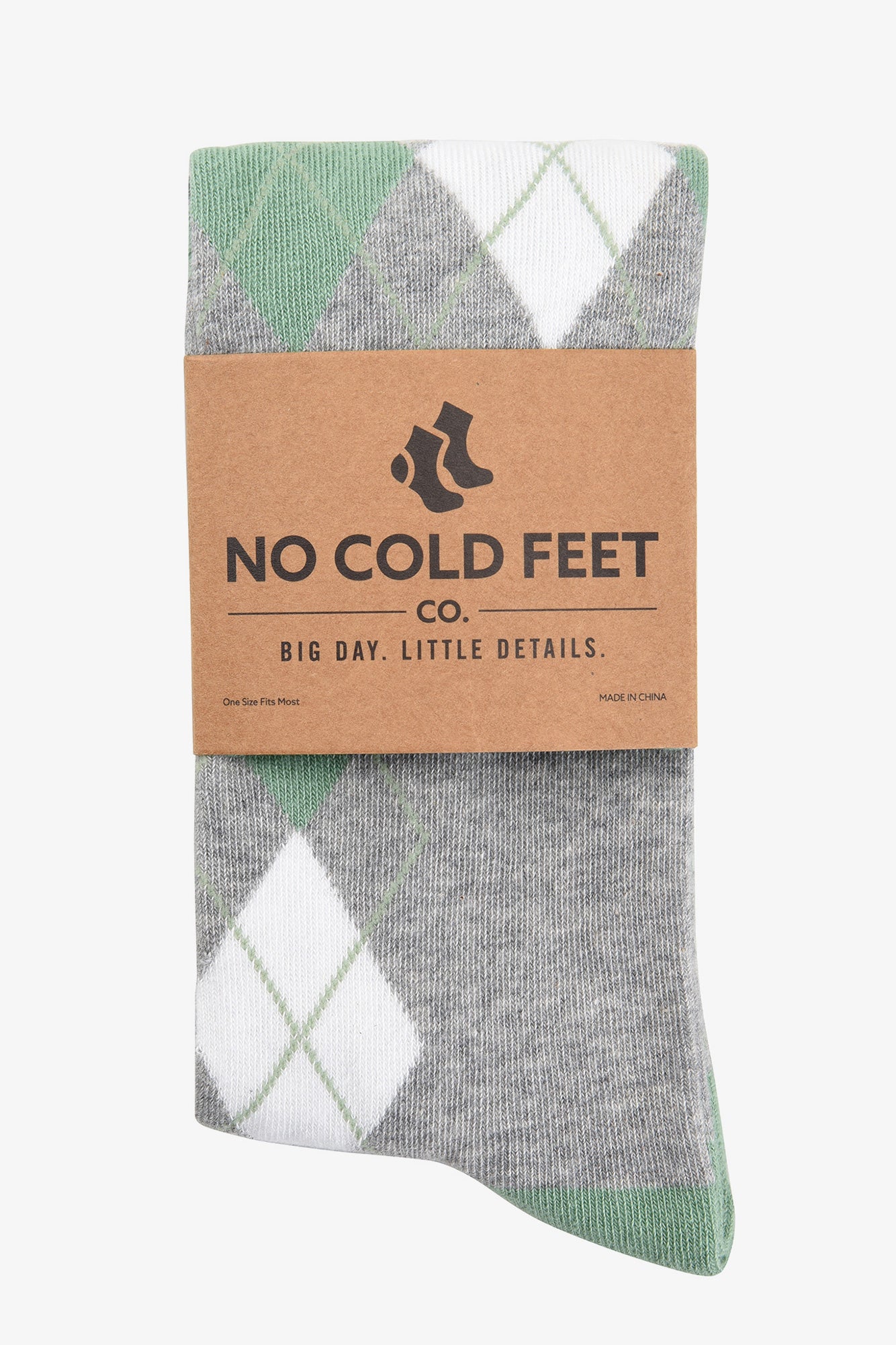 Sage Argyle Groomsmen Socks by No Cold Feet