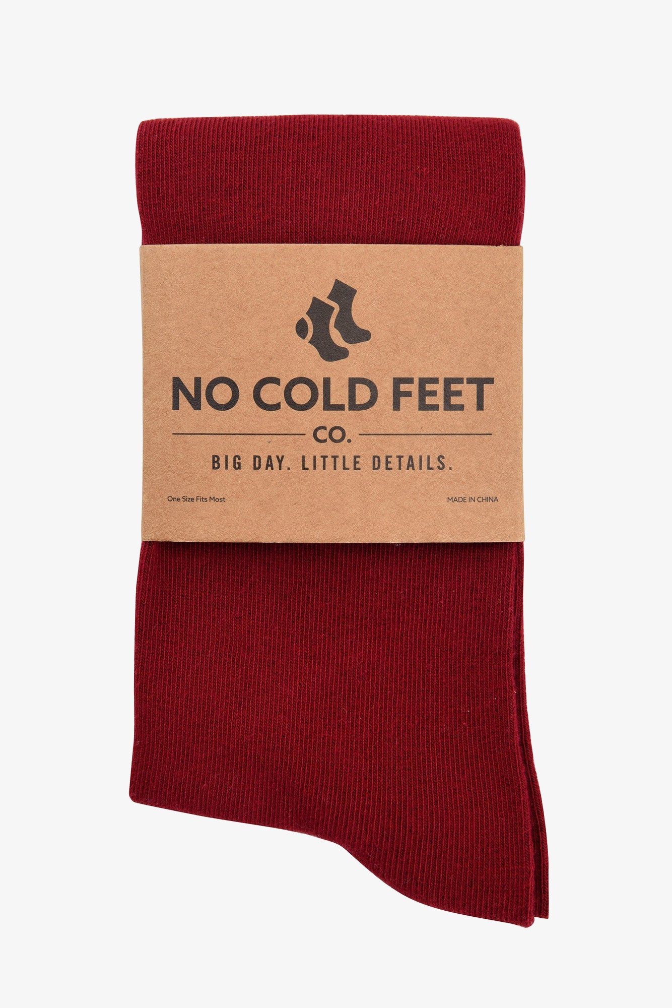 Solid Groomsmen Socks By No Cold Feet - Burgundy