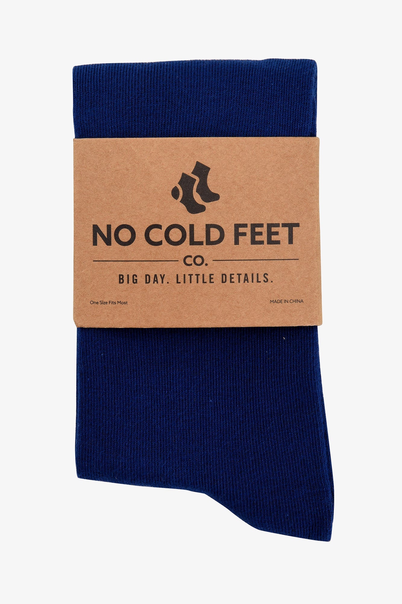 Solid Navy Groomsmen Socks by No Cold Feet