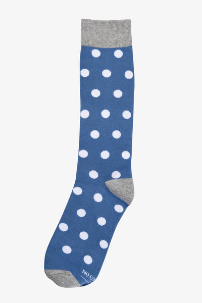 Steel Blue Polka Dot Groomsmen Socks by No Cold Feet