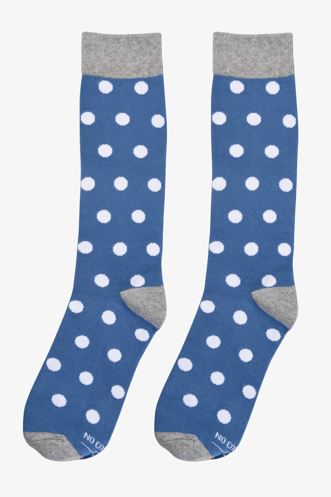 Polka Dot Groomsmen Socks By No Cold Feet - Steel Blue