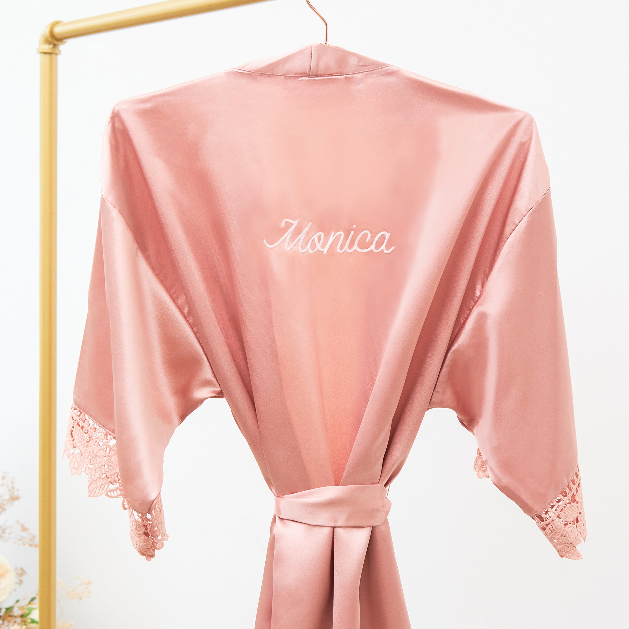 Claudine Dusty Rose Lace Robe