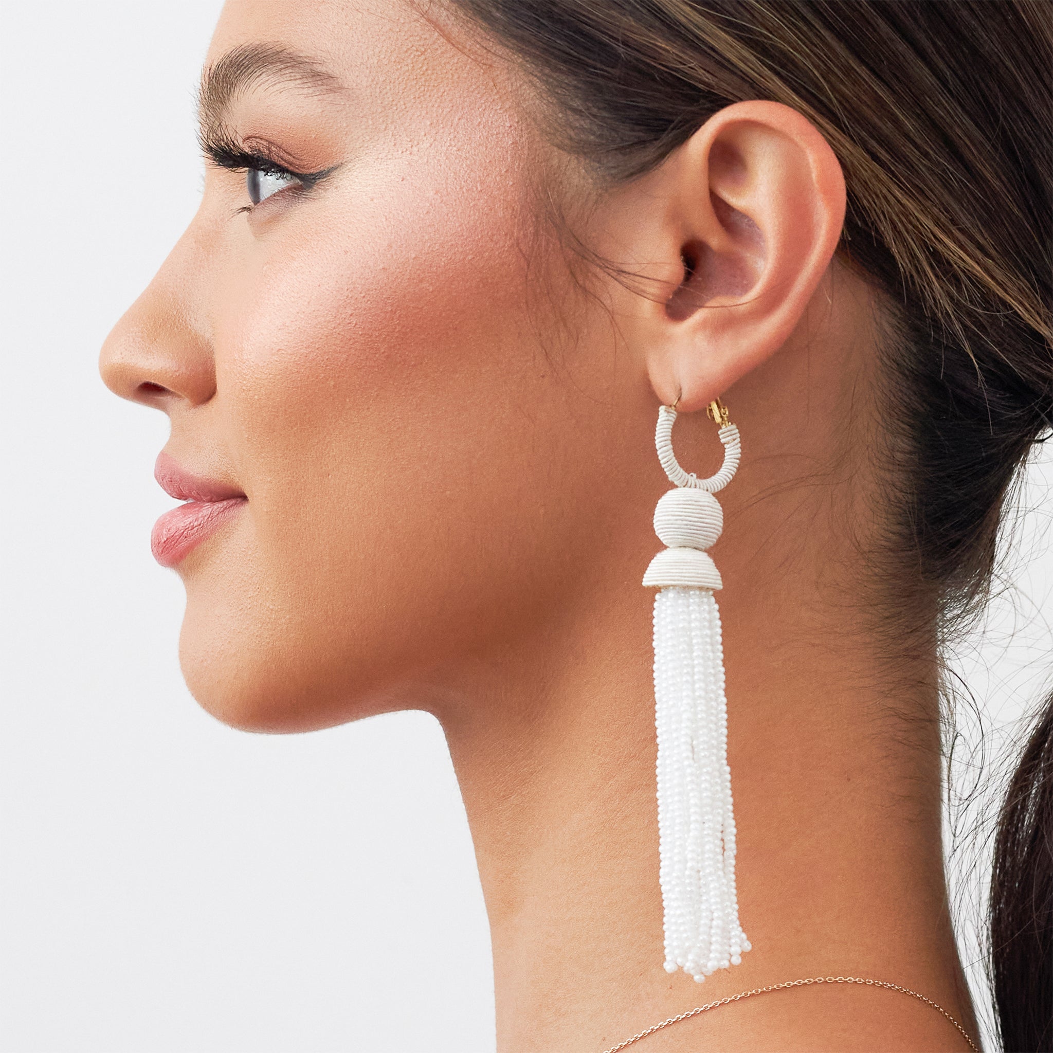 Tassel Earrings in White
