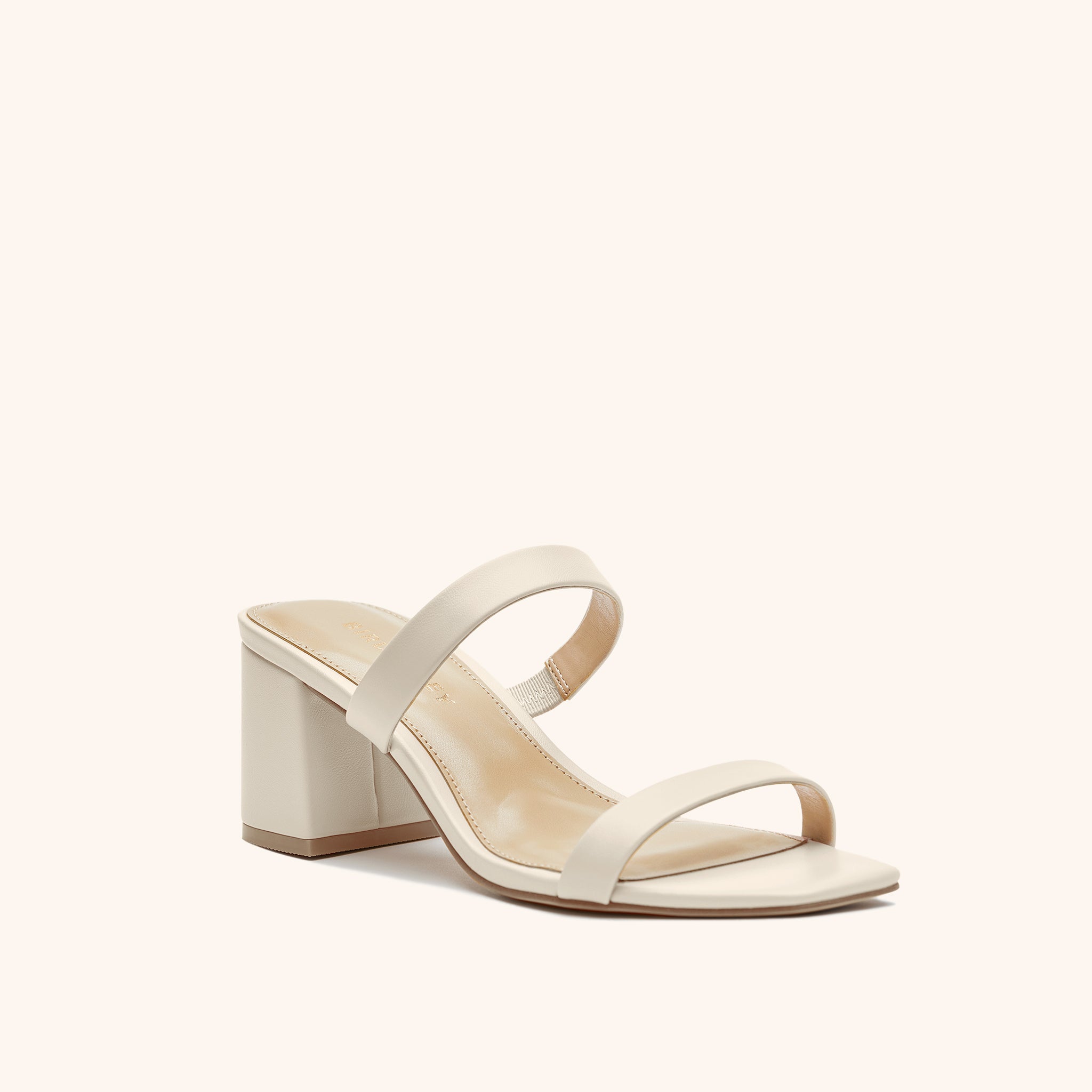 Alby Low Chunky Heel in Almond by Birdy Grey, front view