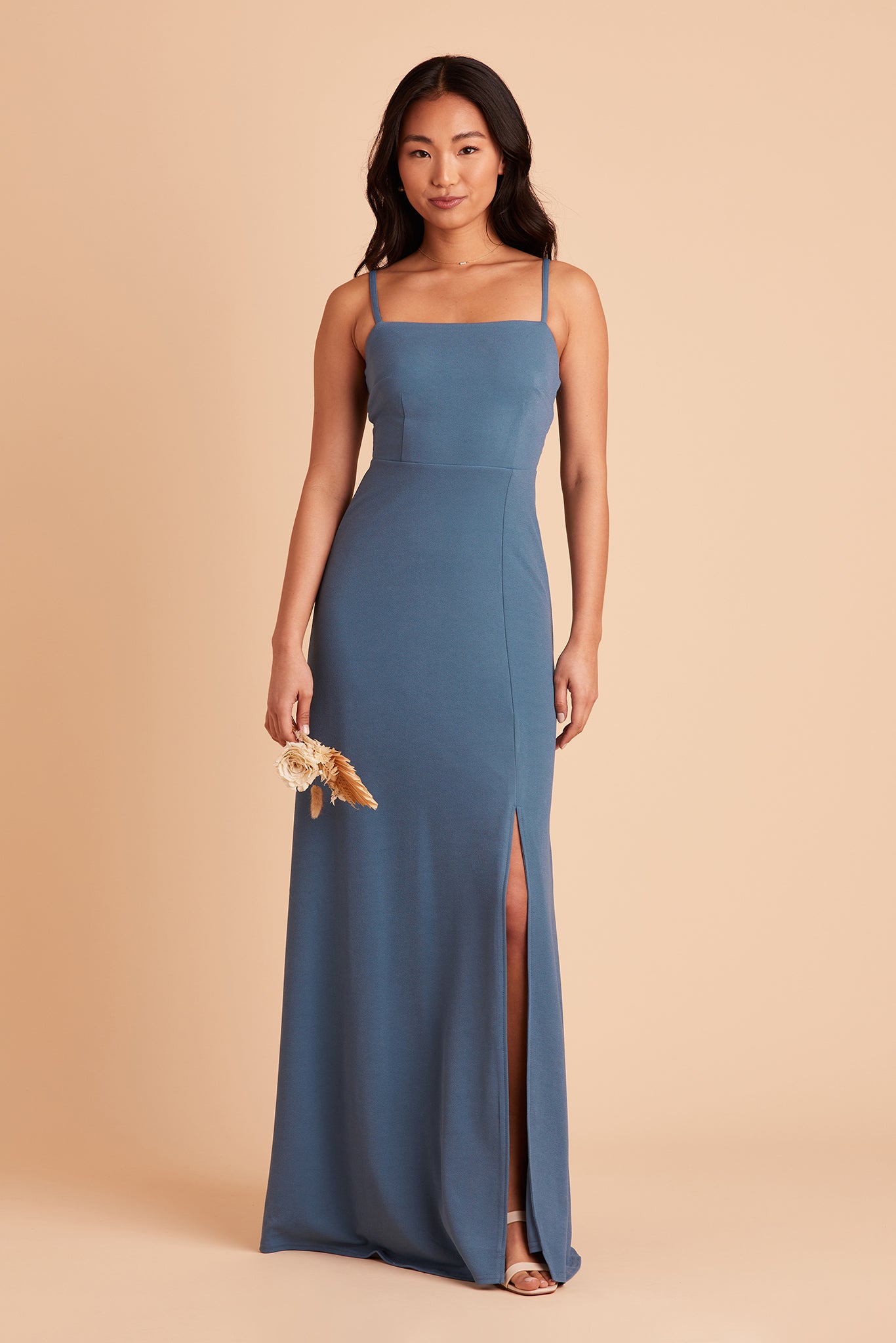 Benny bridesmaid dress in twilight crepe by Birdy Grey, front view