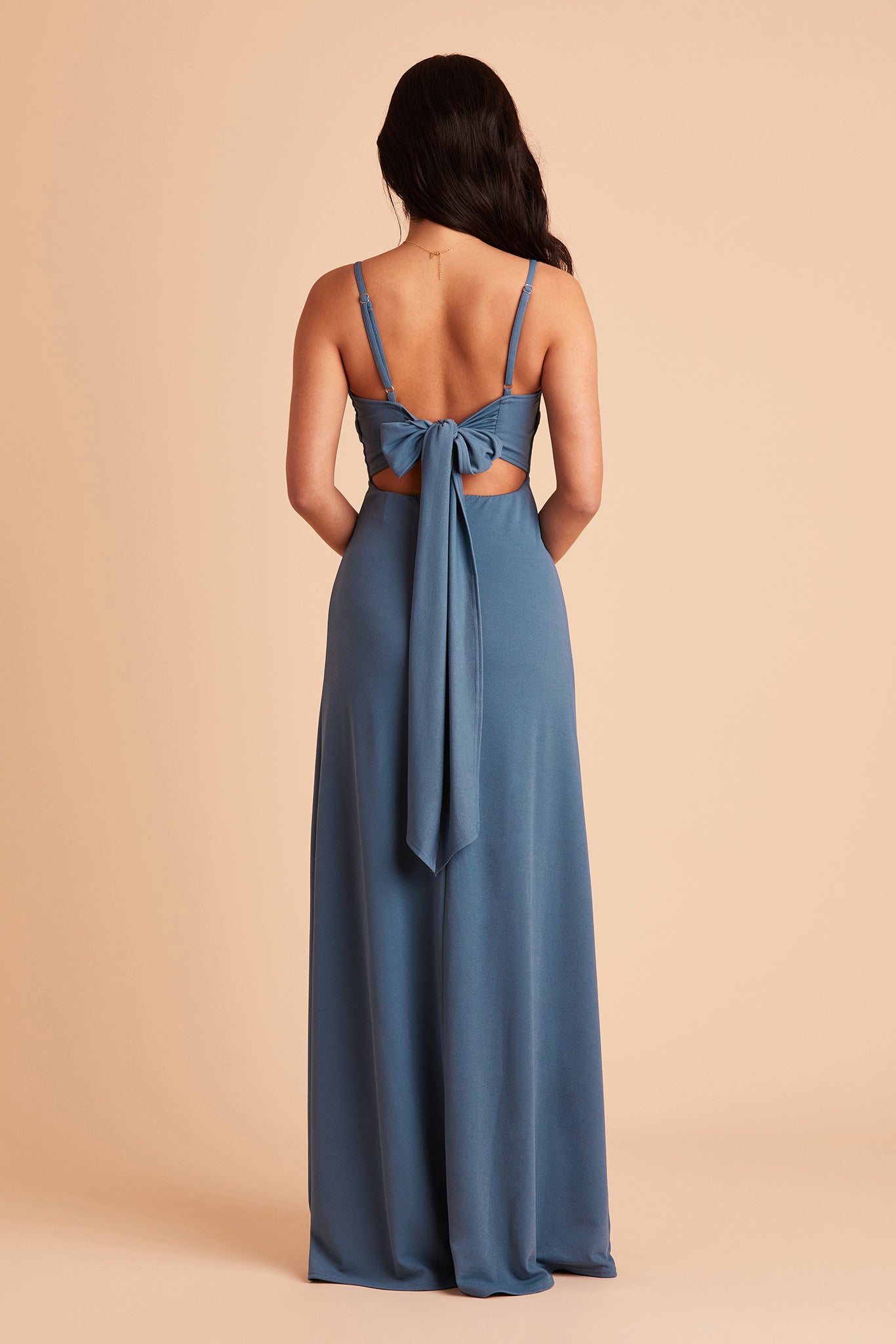 Benny bridesmaid dress in twilight crepe by Birdy Grey, back view