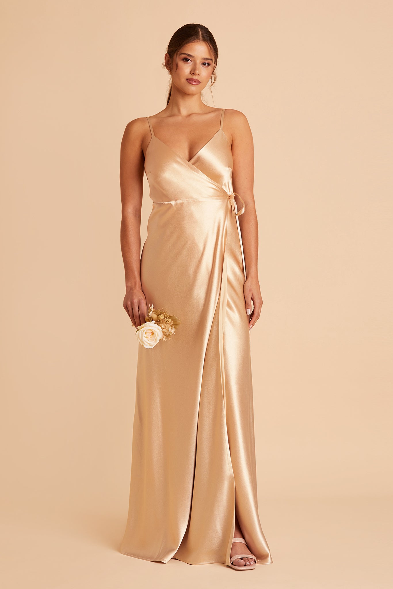 Shiny Gold-Yellow Pleated Elegant Party Evening Dress (00204503) - eDressit