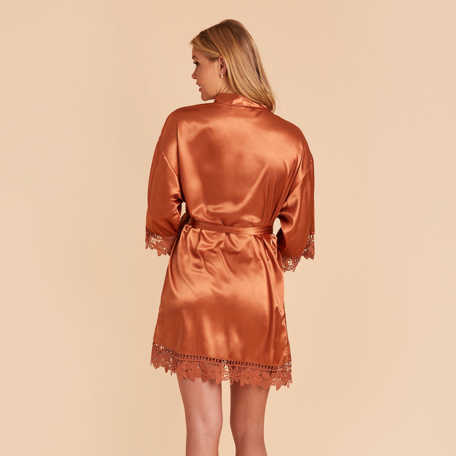 Claudine Lace Robe - Terracotta