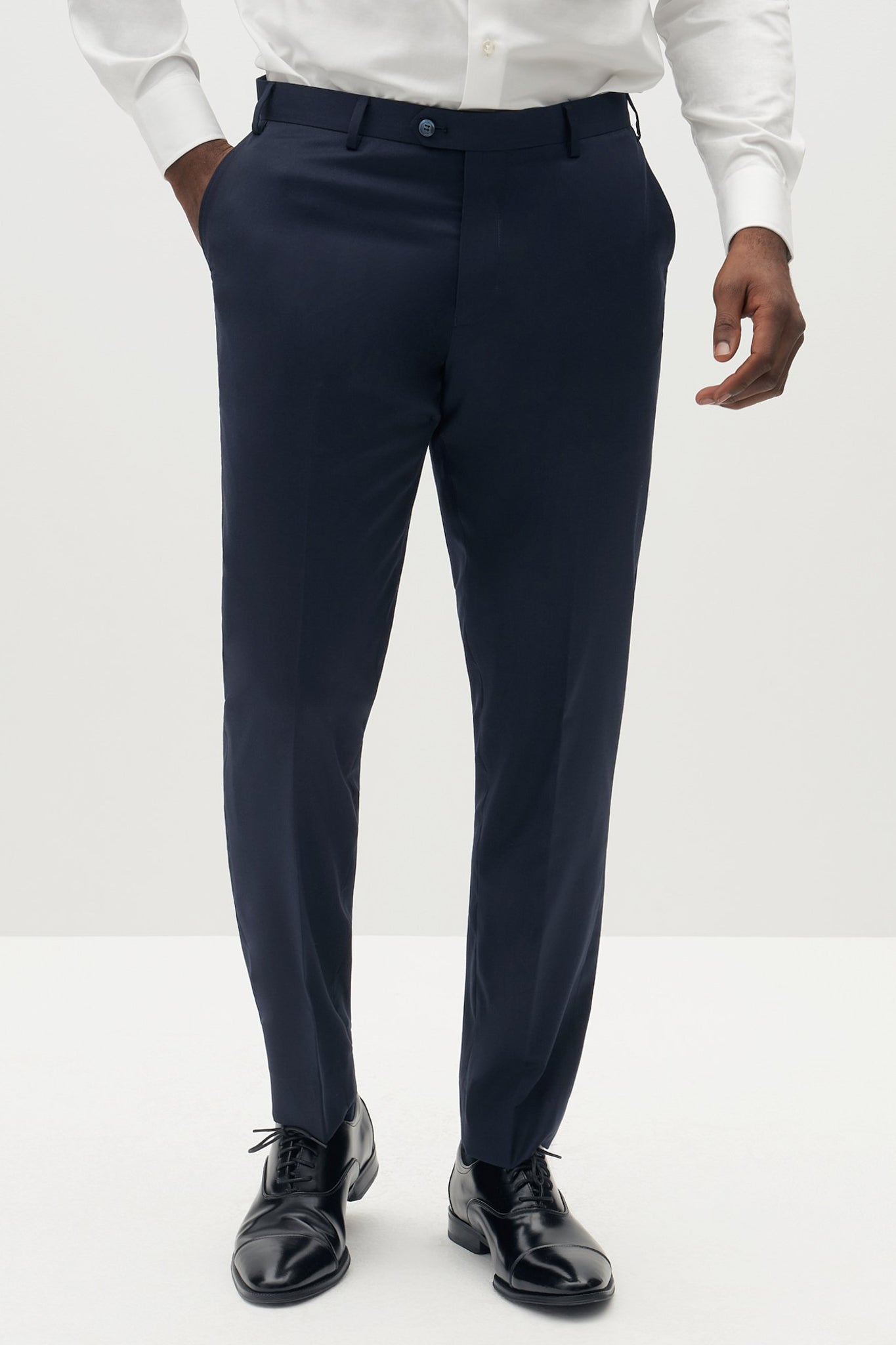 Navy Blue Groomsmen Suit Pants by SuitShop, front view