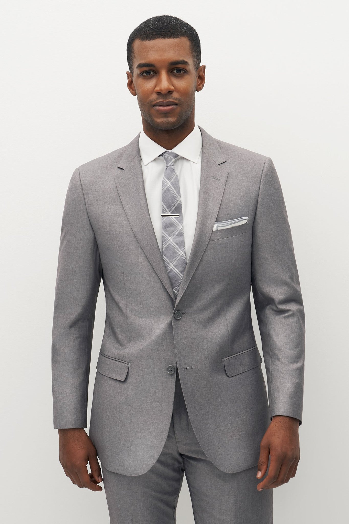 Textured Gray Suit Jacket SuitShop | Birdy Grey