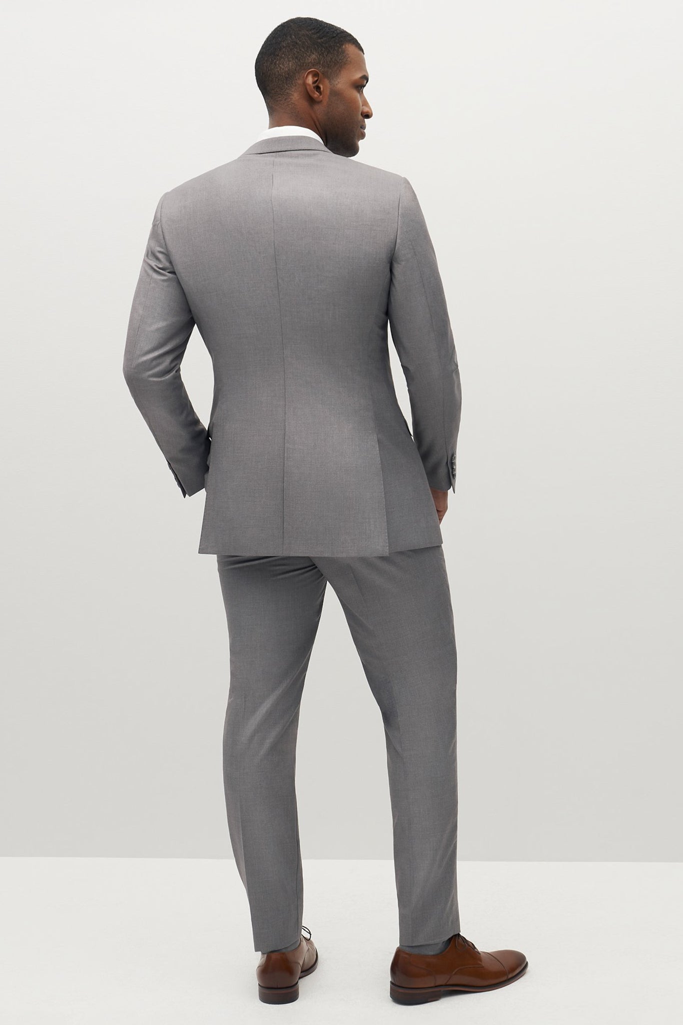 Textured Gray Suit Pants by SuitShop