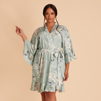 Kenny Sage Bouquet Floral Floral Ruffle Robe
