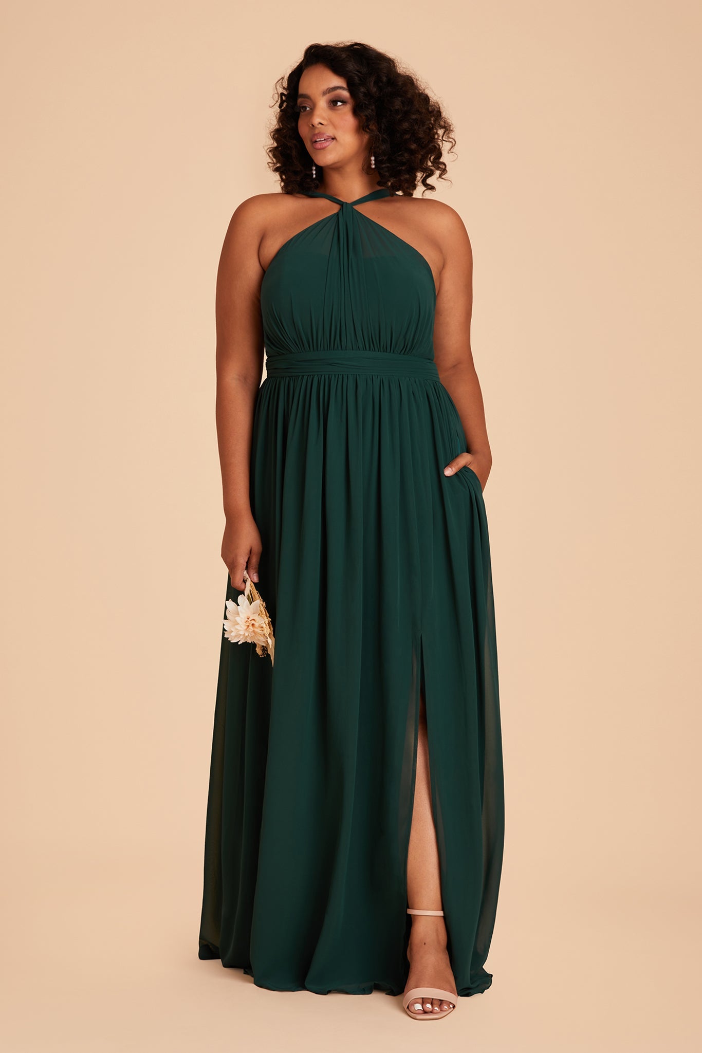 Kiko Chiffon Dress - Emerald