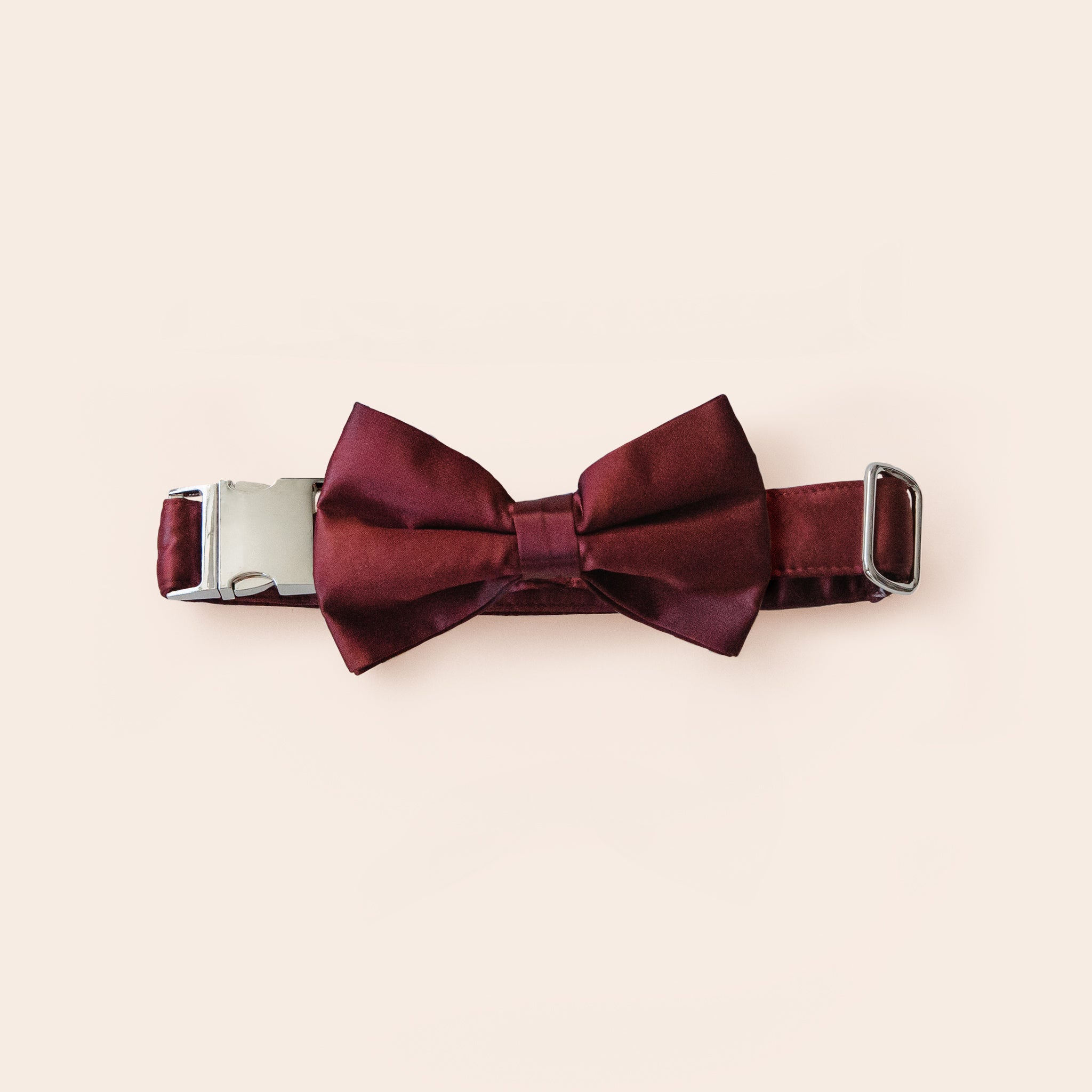 Muggsy Dog Bow Tie Collar in Cabernet by Birdy Grey, front view