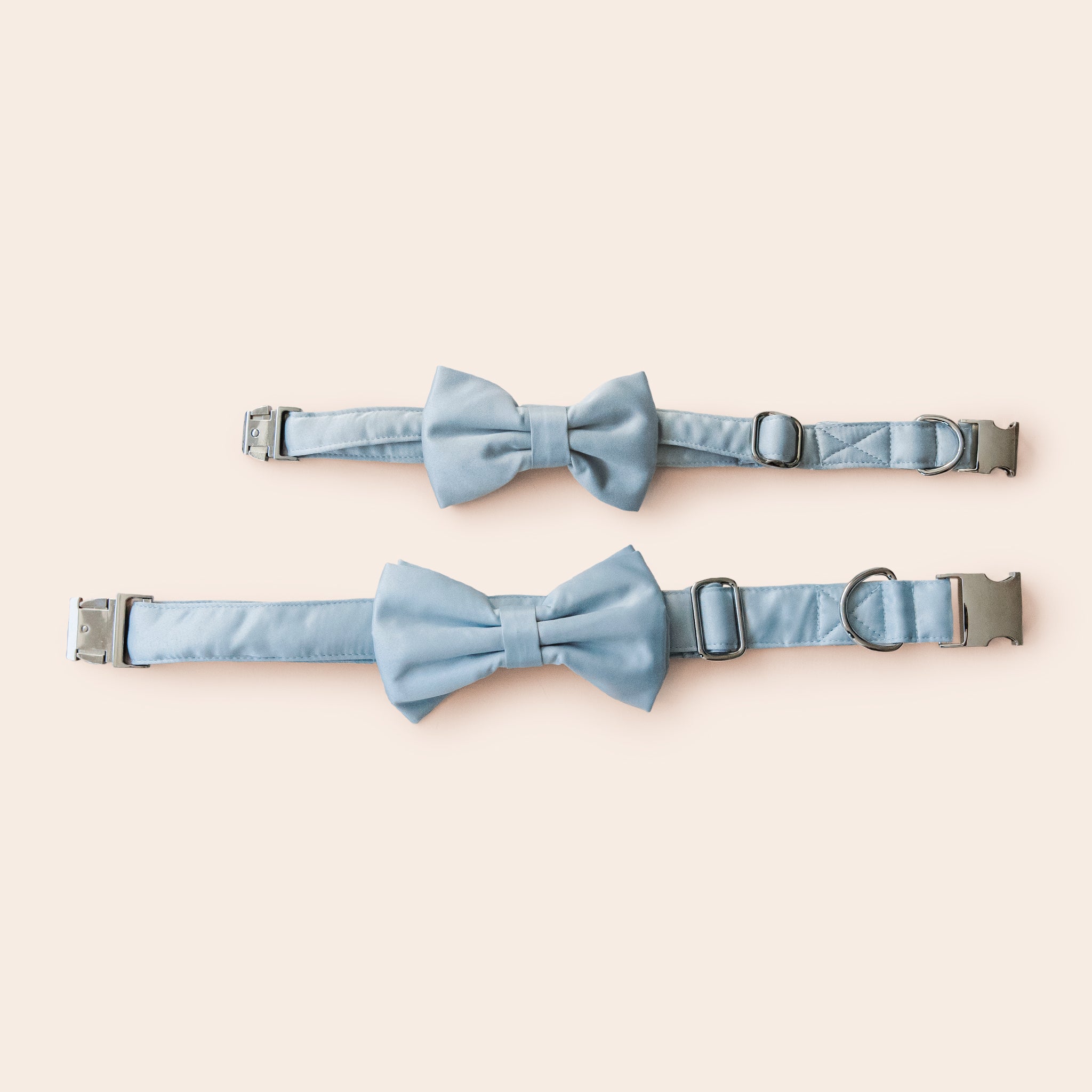 Muggsy Dog Bow Tie Collar in Dusty Blue by Birdy Grey, front view