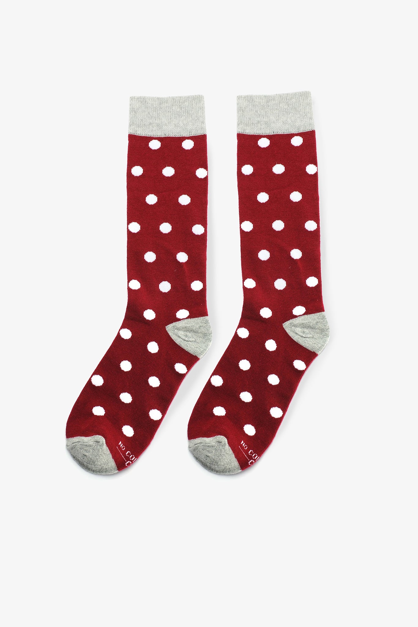 Polka Dot Groomsmen Socks By No Cold Feet - Burgundy
