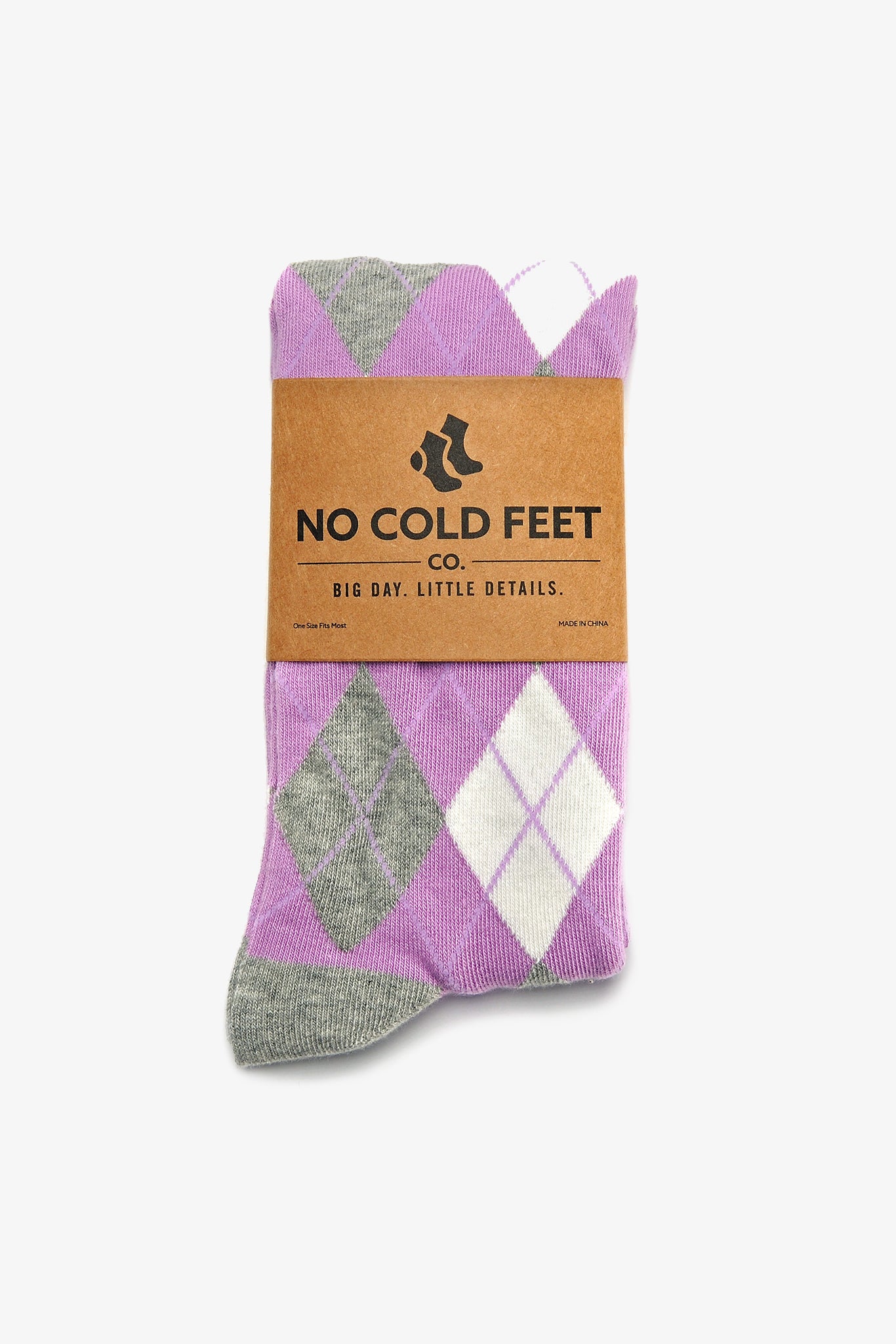 Lavender and Grey Argyle Groomsmen Socks by No Cold Feet