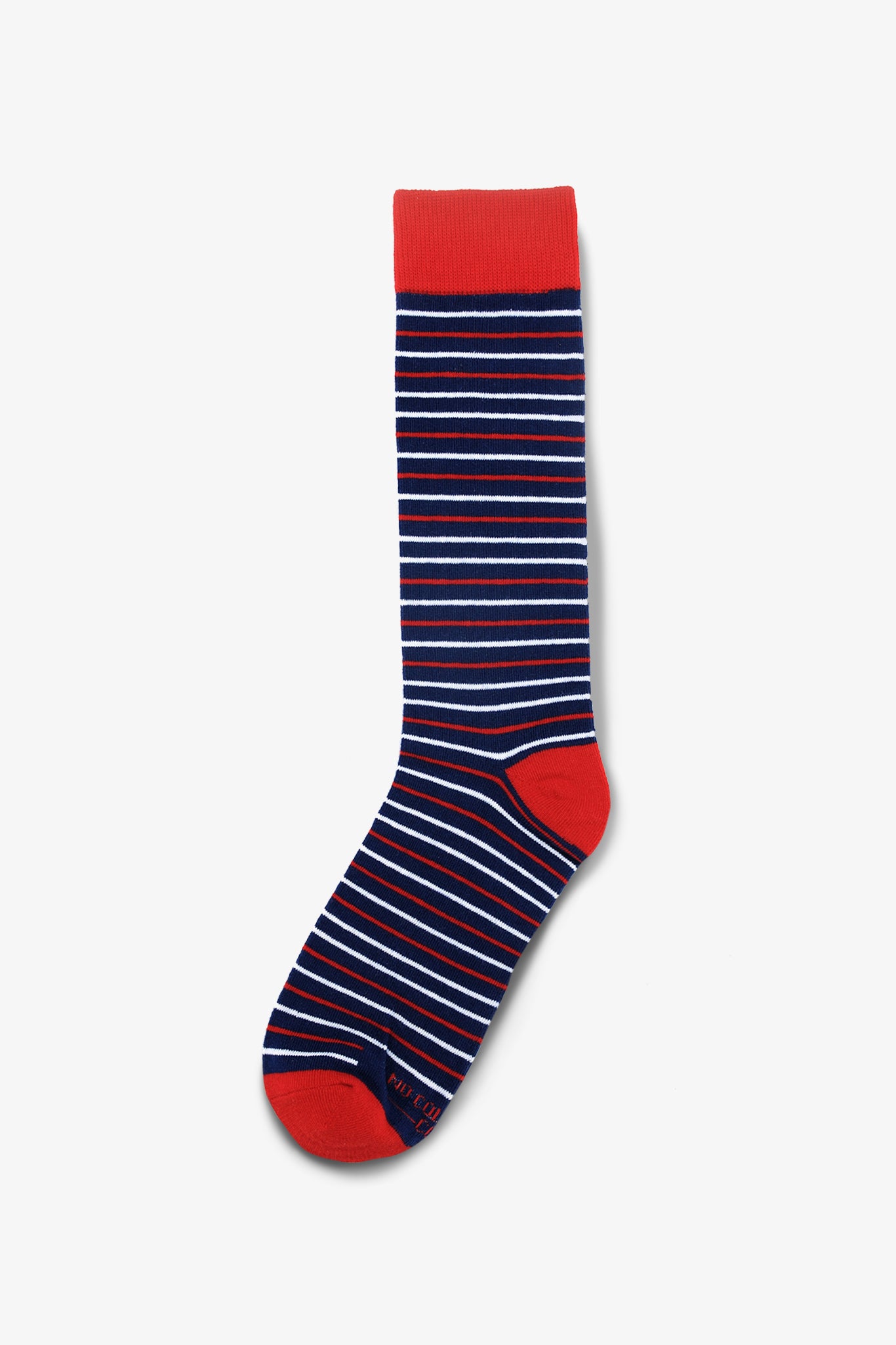 Navy Red and White Striped Groomsmen Socks by No Cold Feet