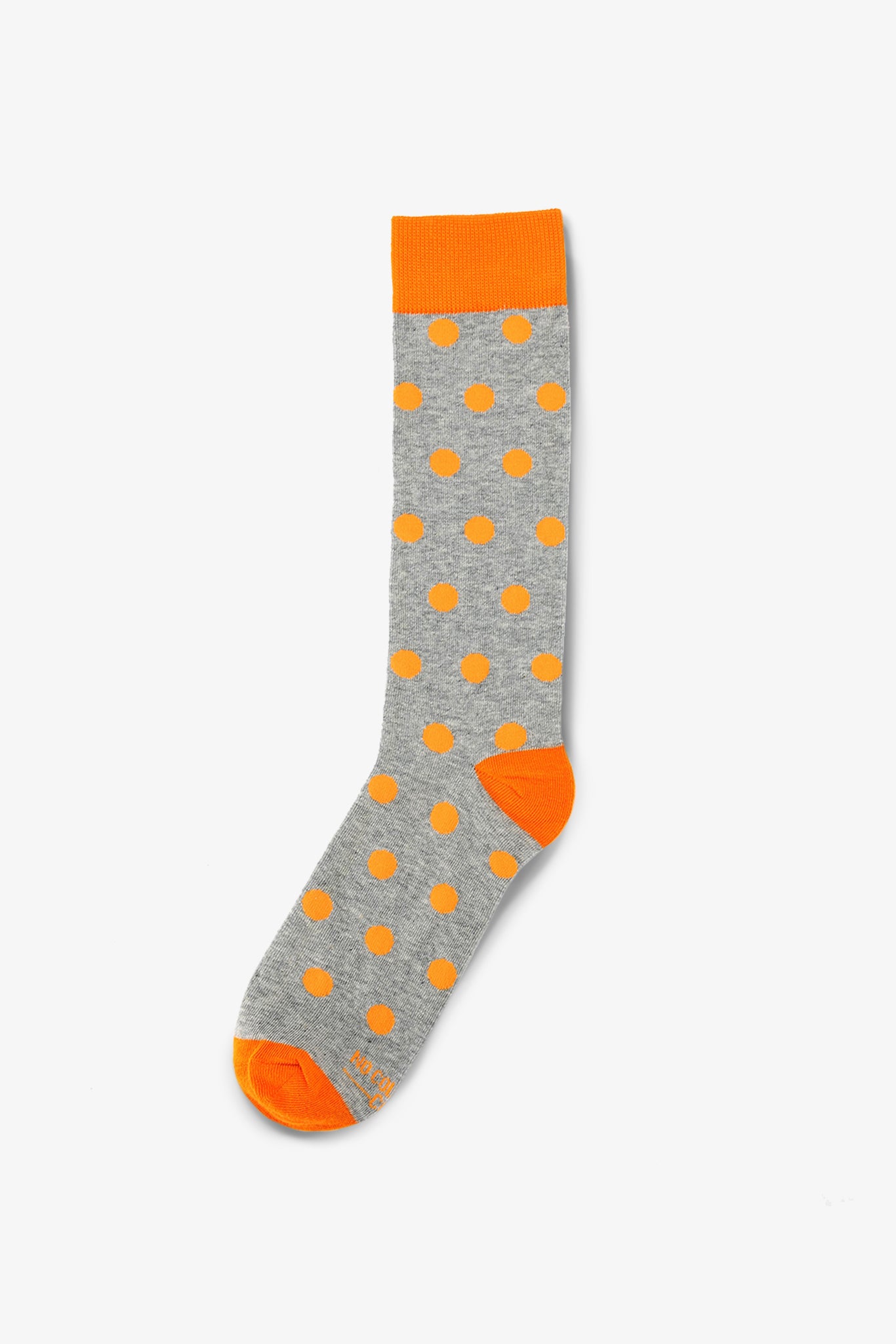 Orange and Grey Polka Dot Groomsmen Socks by No Cold Feet