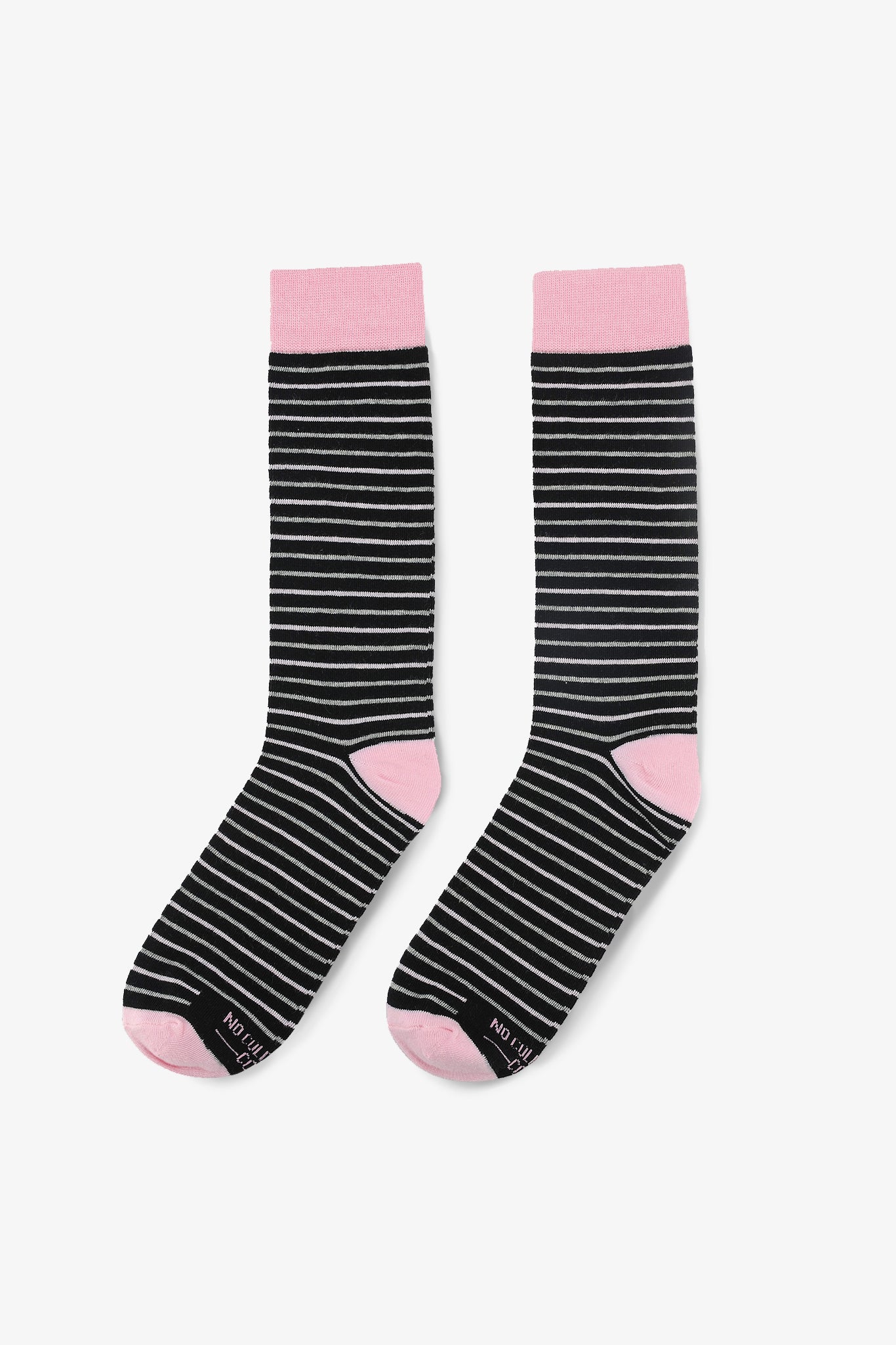 Black, Pink and Grey Striped Groomsmen Socks by No Cold Feet