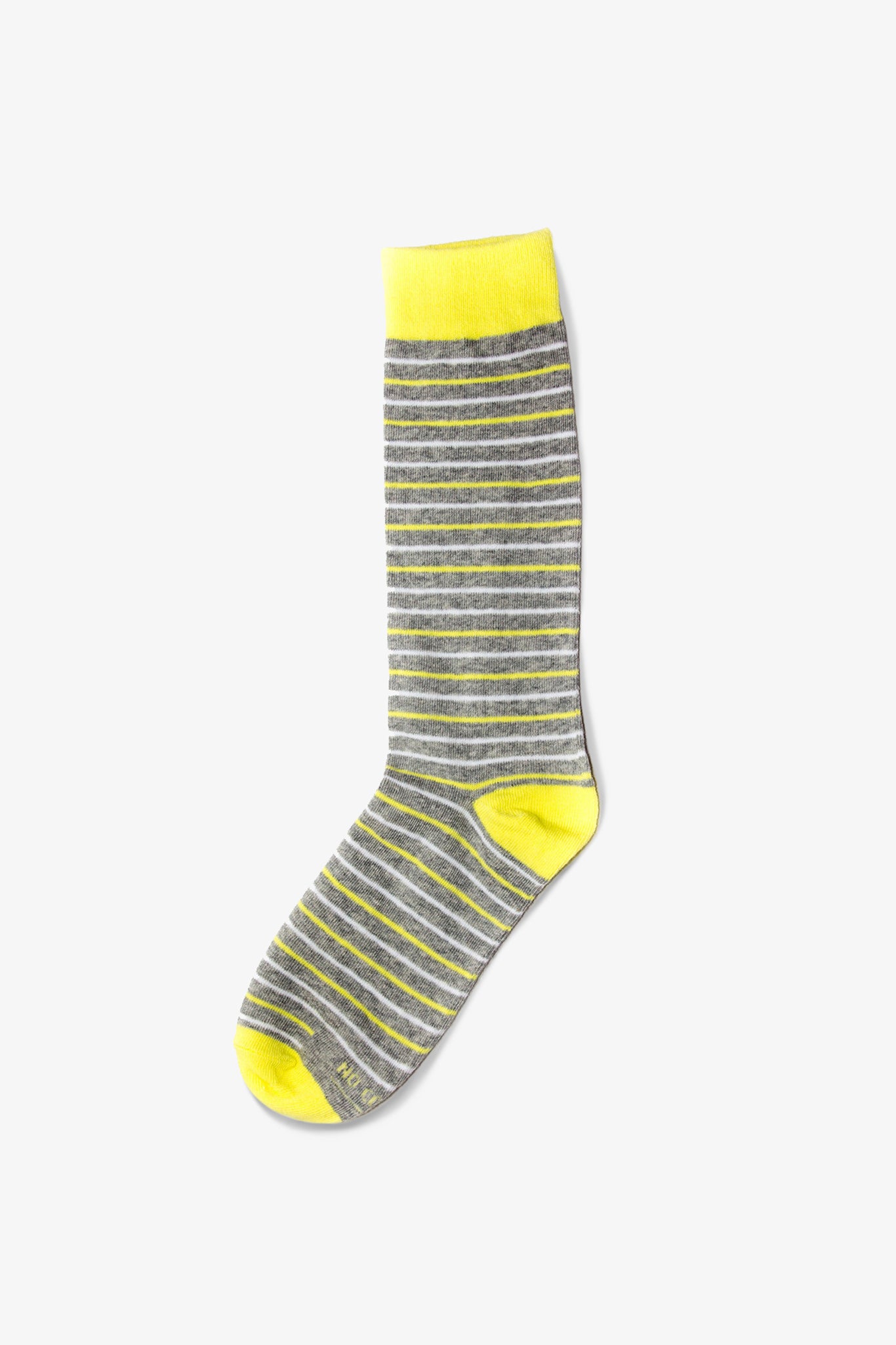 Yellow and Grey Striped Groomsmen Socks by No Cold Feet
