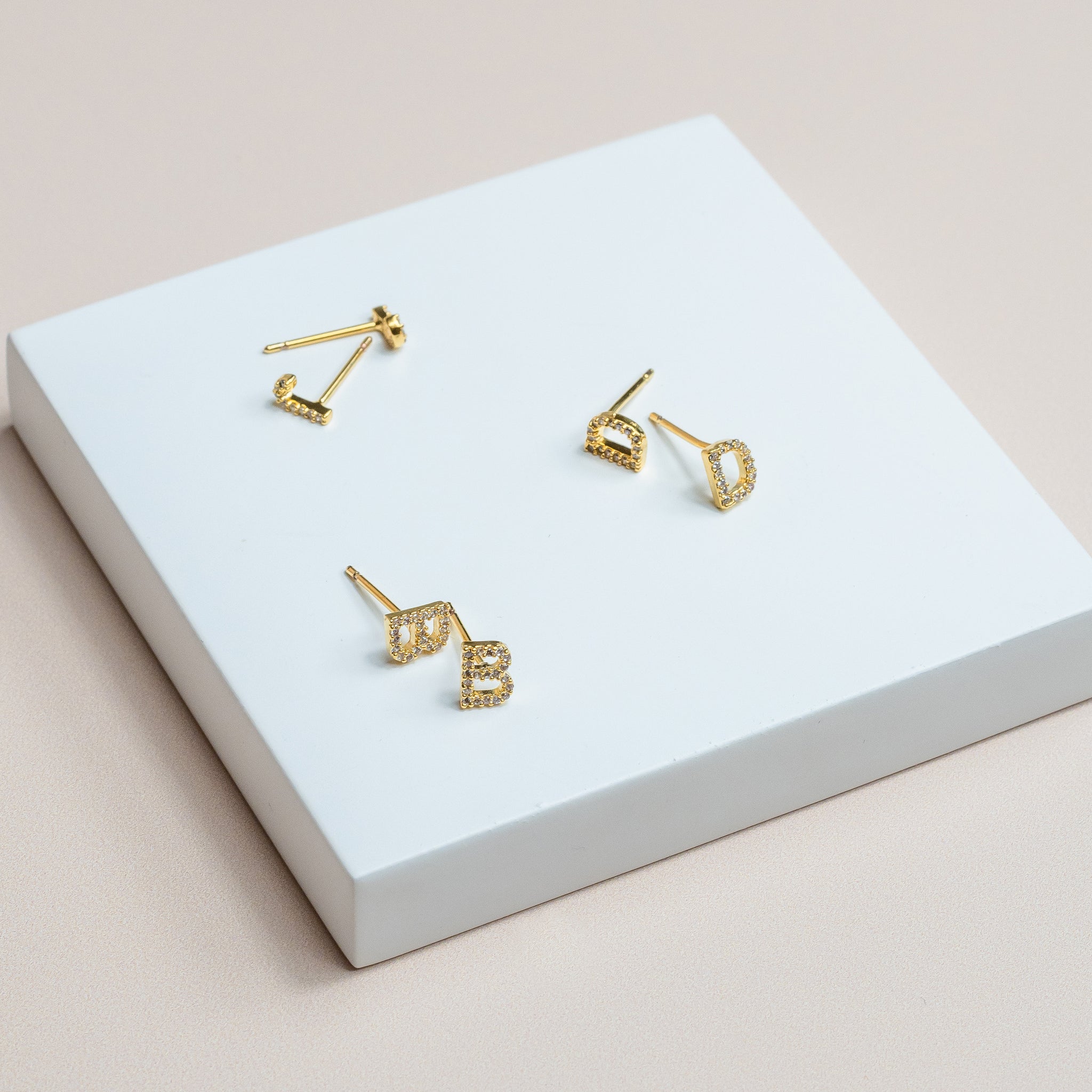 Pave Initial Earrings