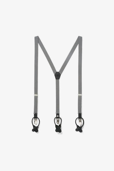 Grey Classic Suspenders by SuitShop, front view