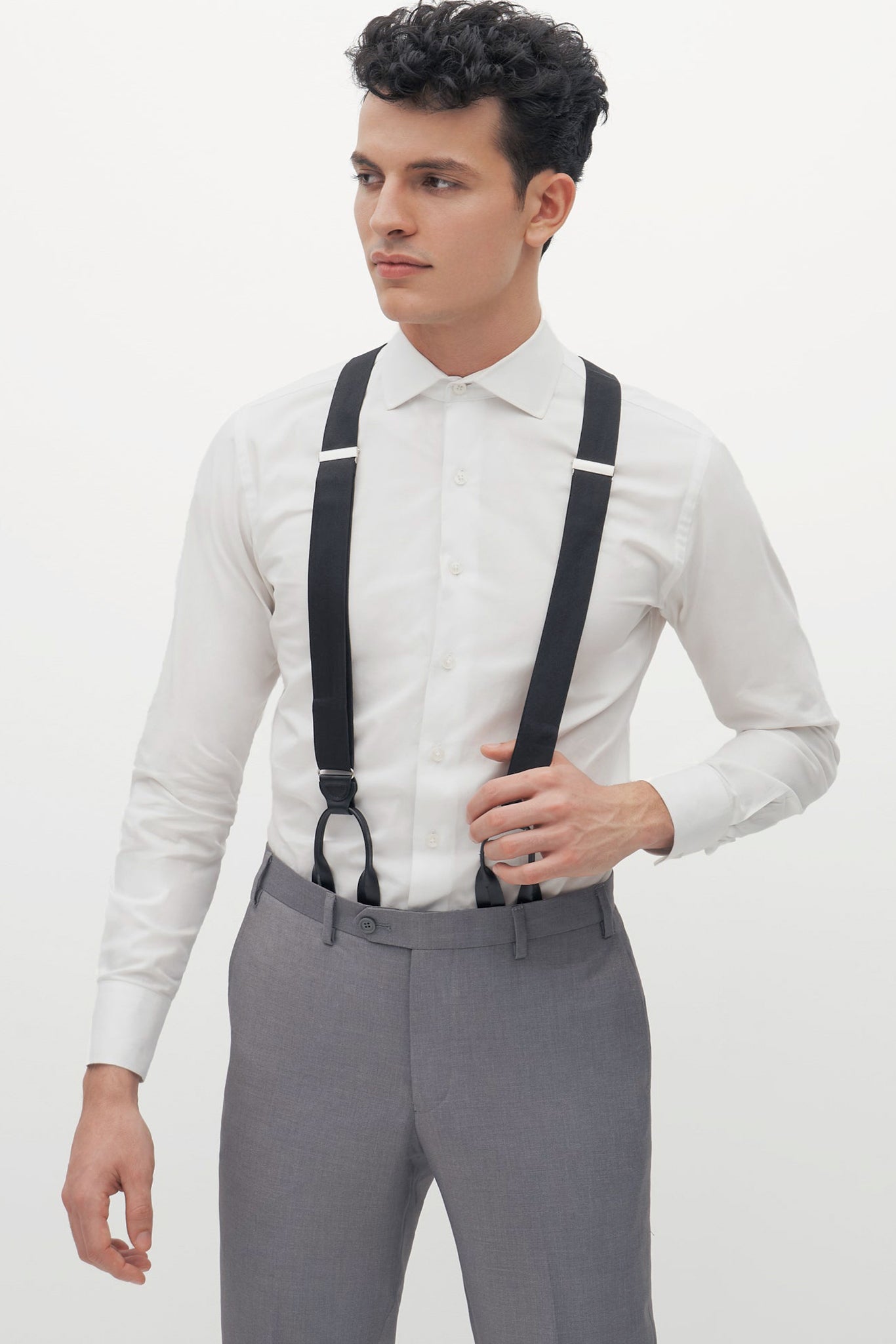 Grosgrain Suspenders By Suitshop - Black