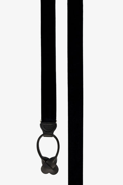 Black Grosgrain Suspenders by SuitShop, front view