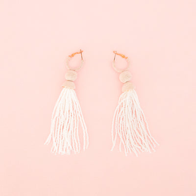 Tassel Earrings in White